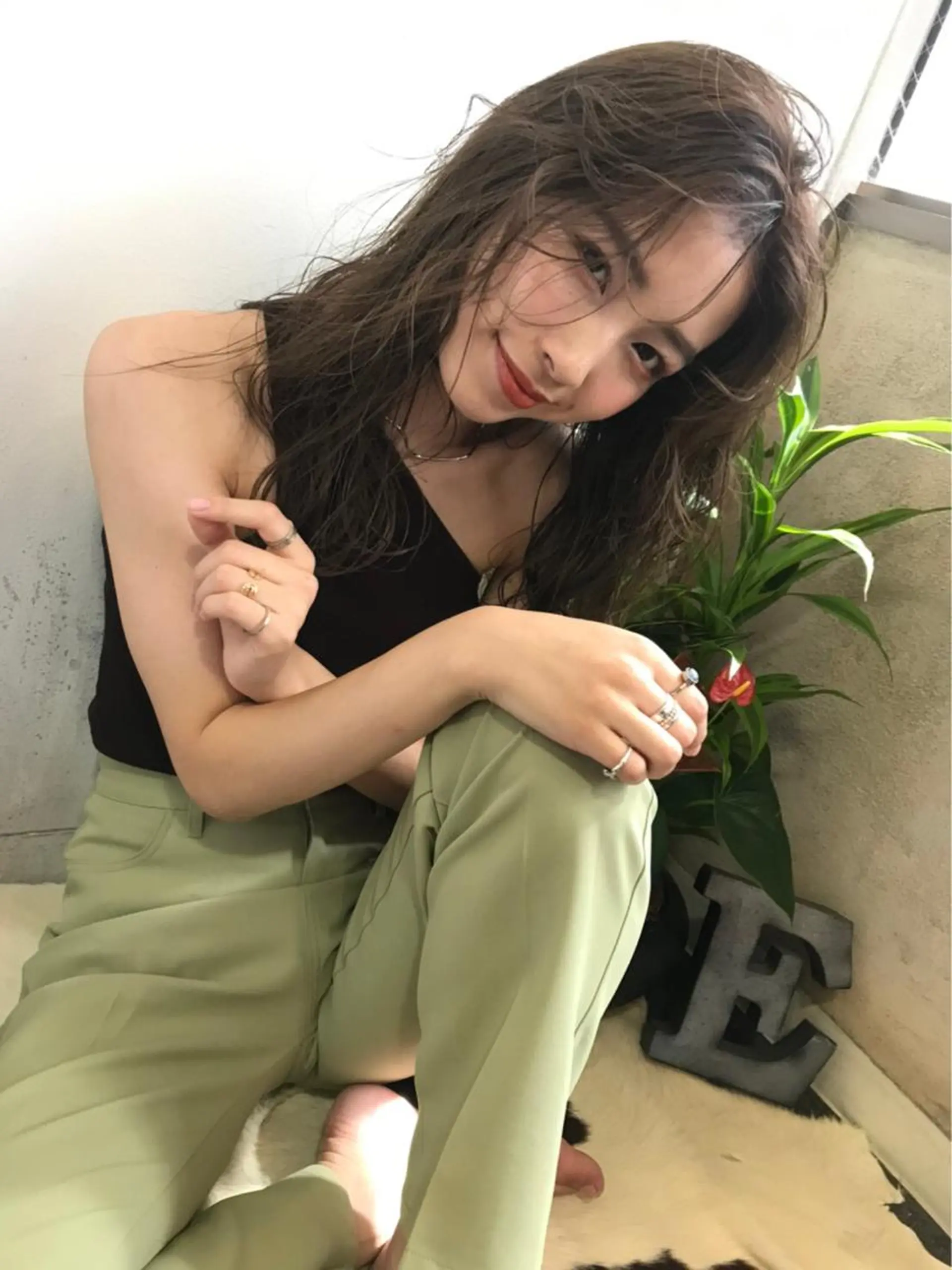 ロング カット ヘアカラー 韓国 / 中国ヘア 🦋Noniのヘアスタイル