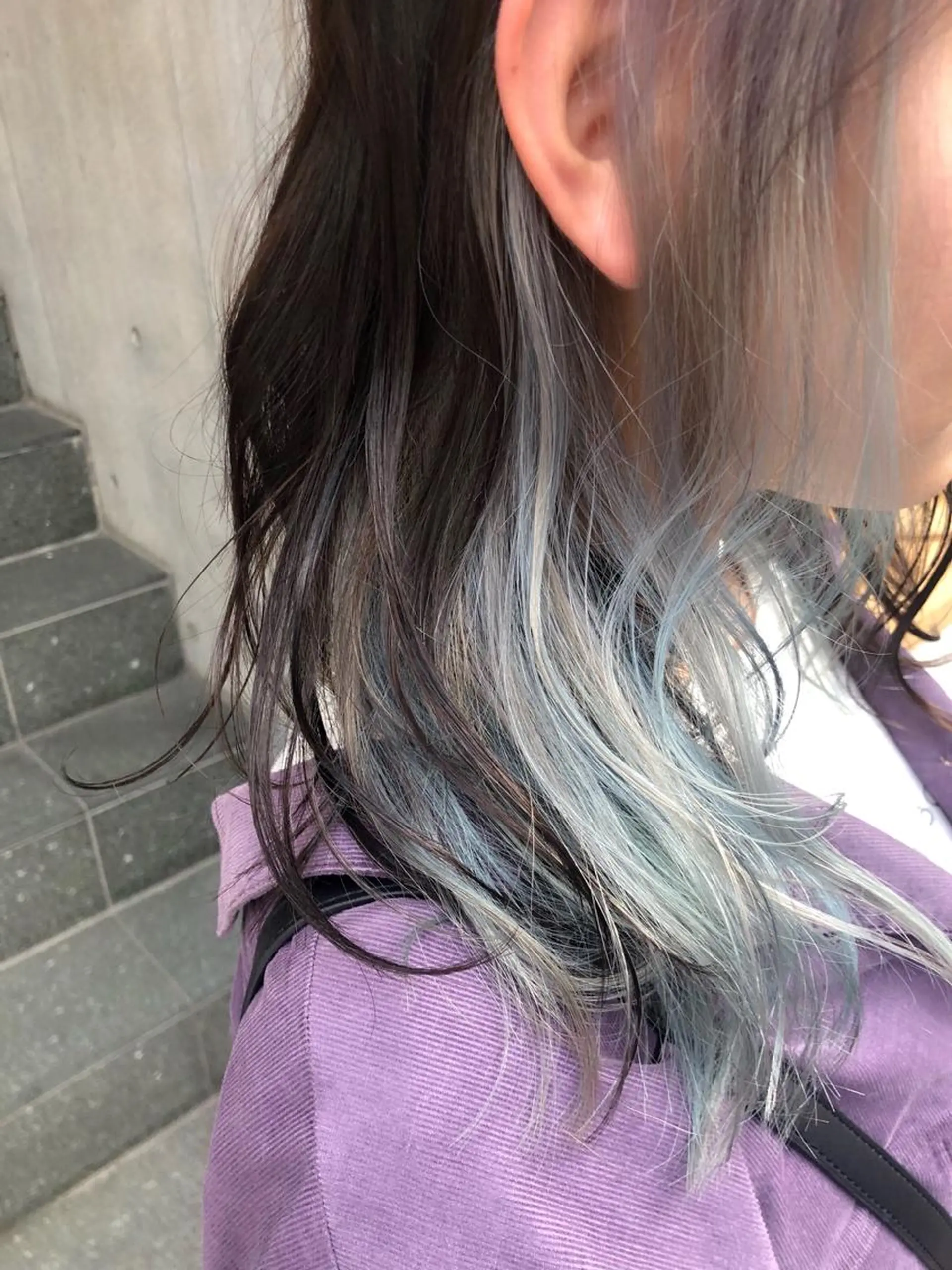 セミロング カラー ブルーカラー ハイライトカラー ハイライト カット ヘアカラー トリートメント 原宿サロン代表 デザインカラー伊藤卓のヘアスタイル