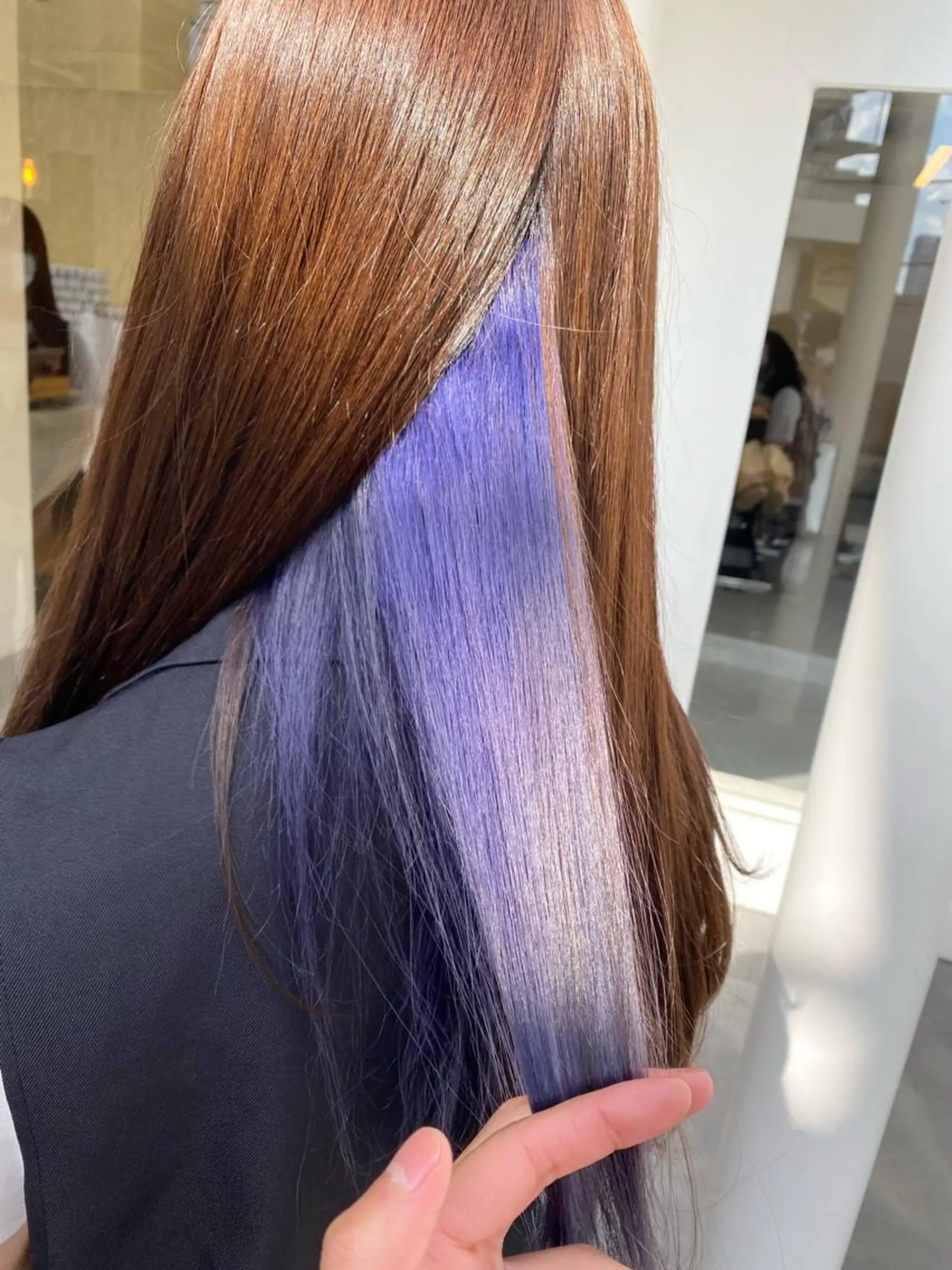 ロング カラー アッシュ アッシュブラウン ブリーチ ブルーカラー ブルーラベンダー カット ヘアカラー トリートメント Masena所属・Director 🌈中川慎之介のヘアスタイル