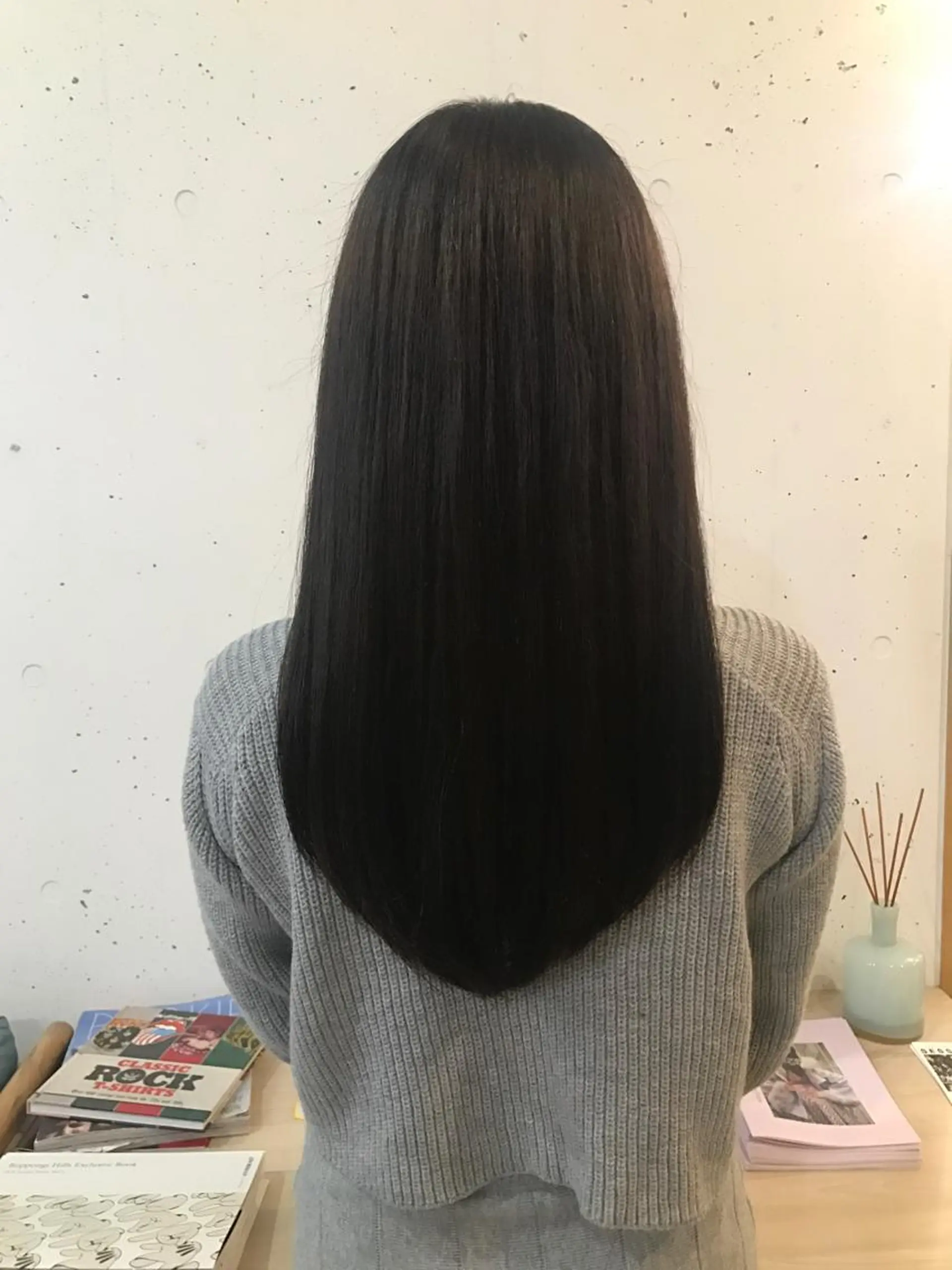 ロング カット 縮毛矯正 トリートメント chama レイヤーカットのヘアスタイル