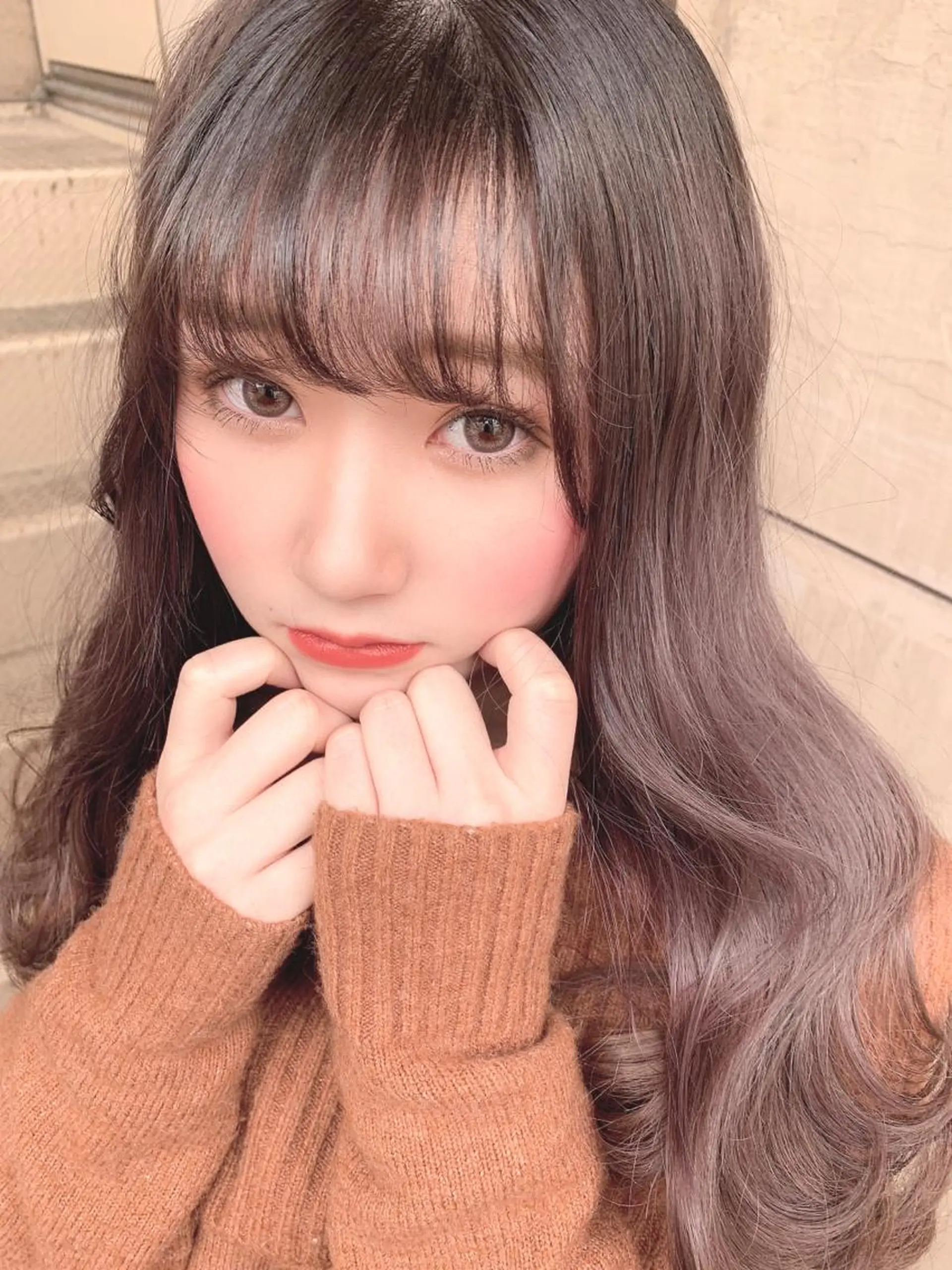 ロング カラー グレージュ ラベンダーカラー ラベンダーグレージュ ラベンダーグレー ピンクカラー ヘアカラー トリートメント エフェクトブリーチ エクステhiroのヘアスタイル