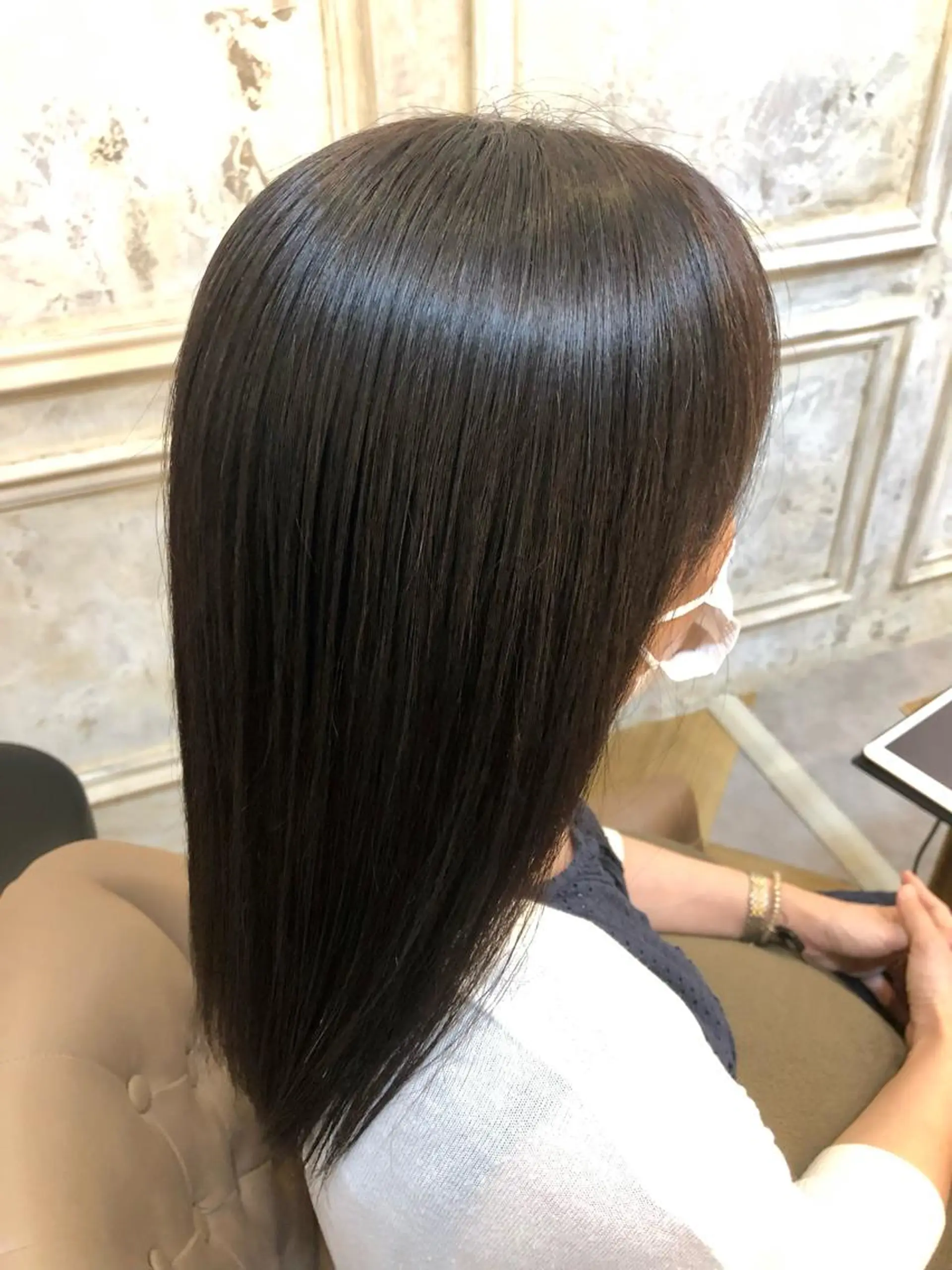 セミロング 縮毛矯正 Carina所属・セン北徒歩５分 キシタクのヘアスタイル