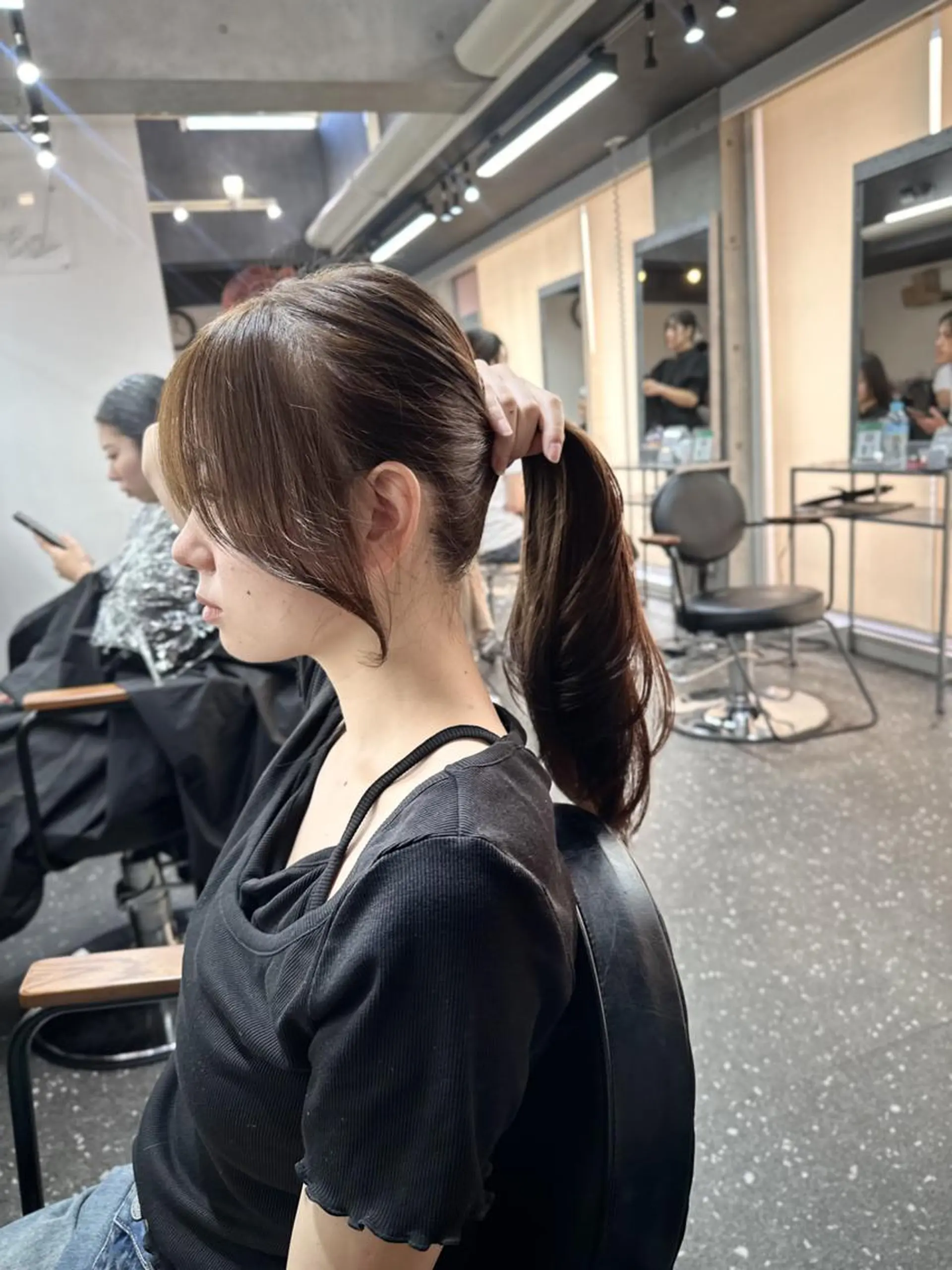 ロング カット ヘアカラー トリートメント 韓国風レイヤー🗝要 暗透カラー📓吉祥寺のヘアスタイル