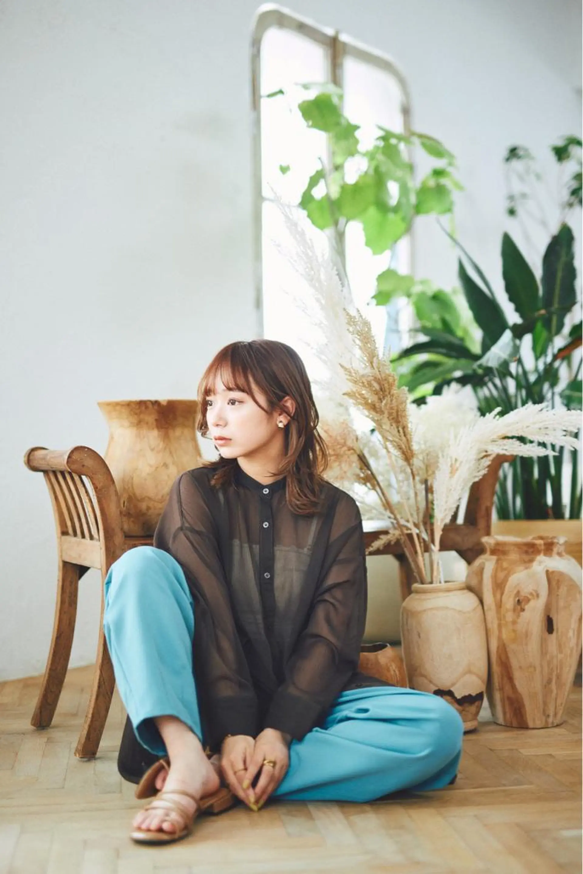 カラー ニュアンスパーマ 曲がる縮毛矯正　爲石のヘアスタイル