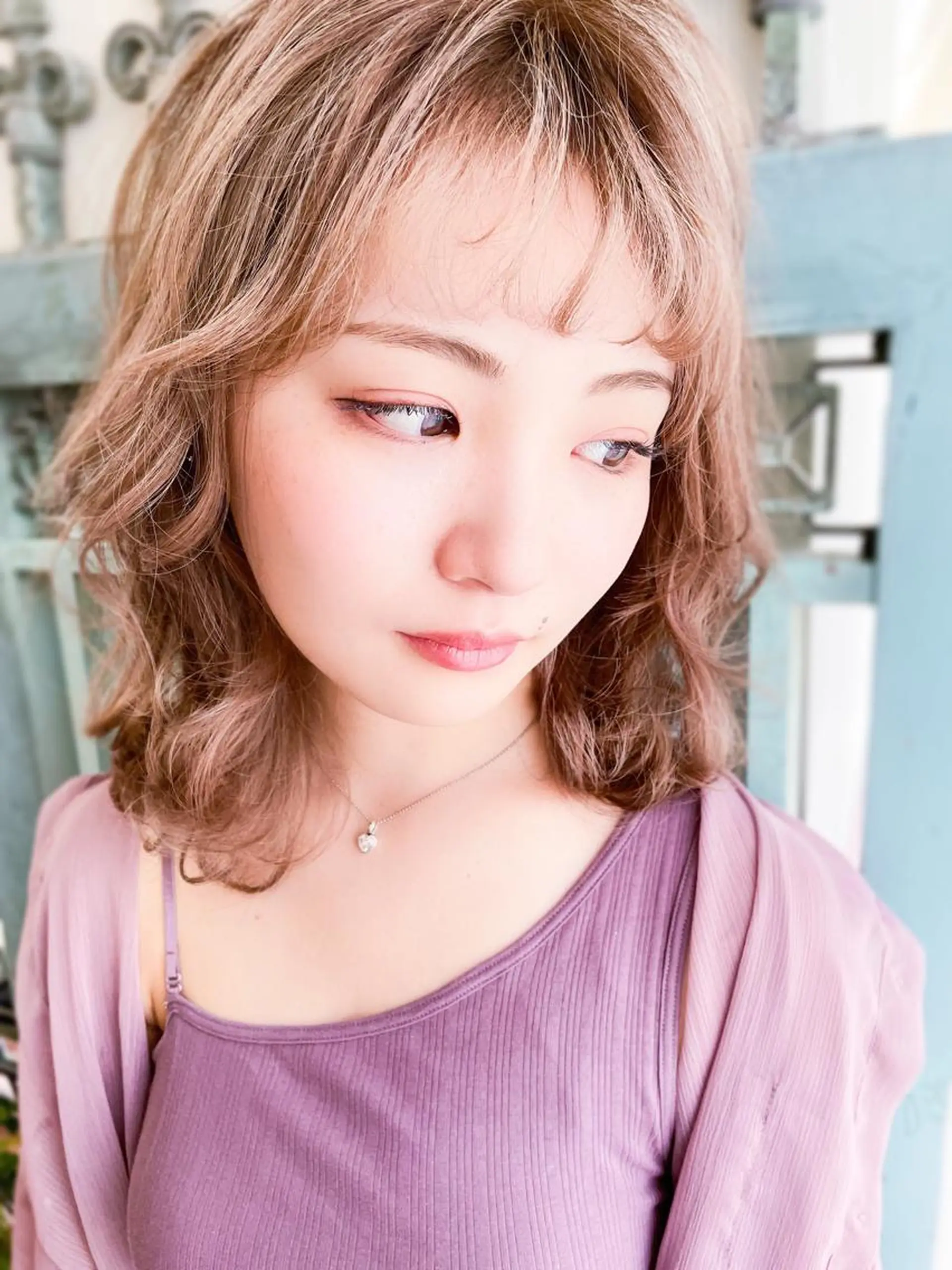 ミディアム カラー パーマ ヘアアレンジ メンズ ヘアセット 表参道Lise おおいしおりのヘアスタイル