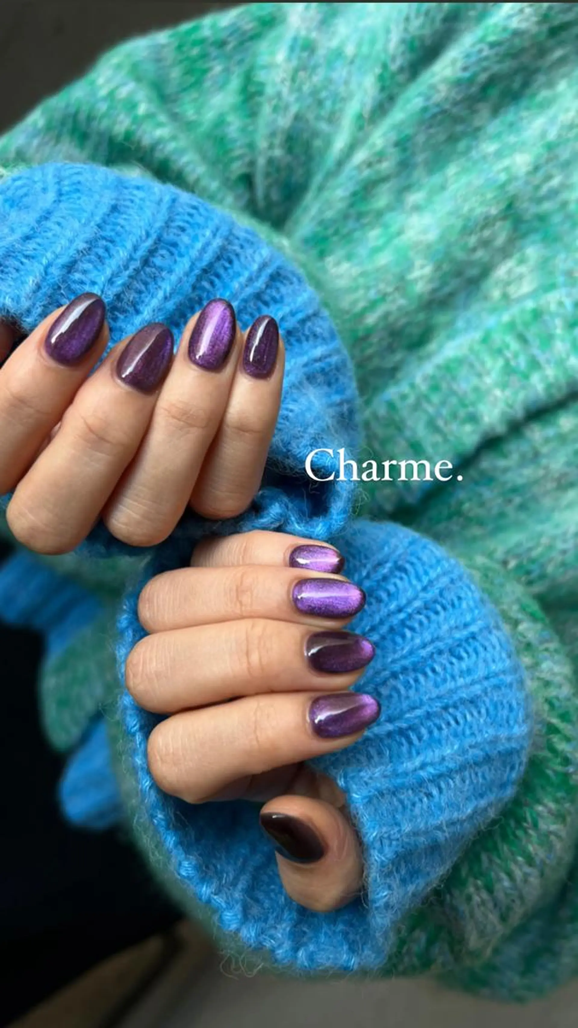 ネイル マグネットネイル パープル Charme. NOBUKOのネイルデザイン