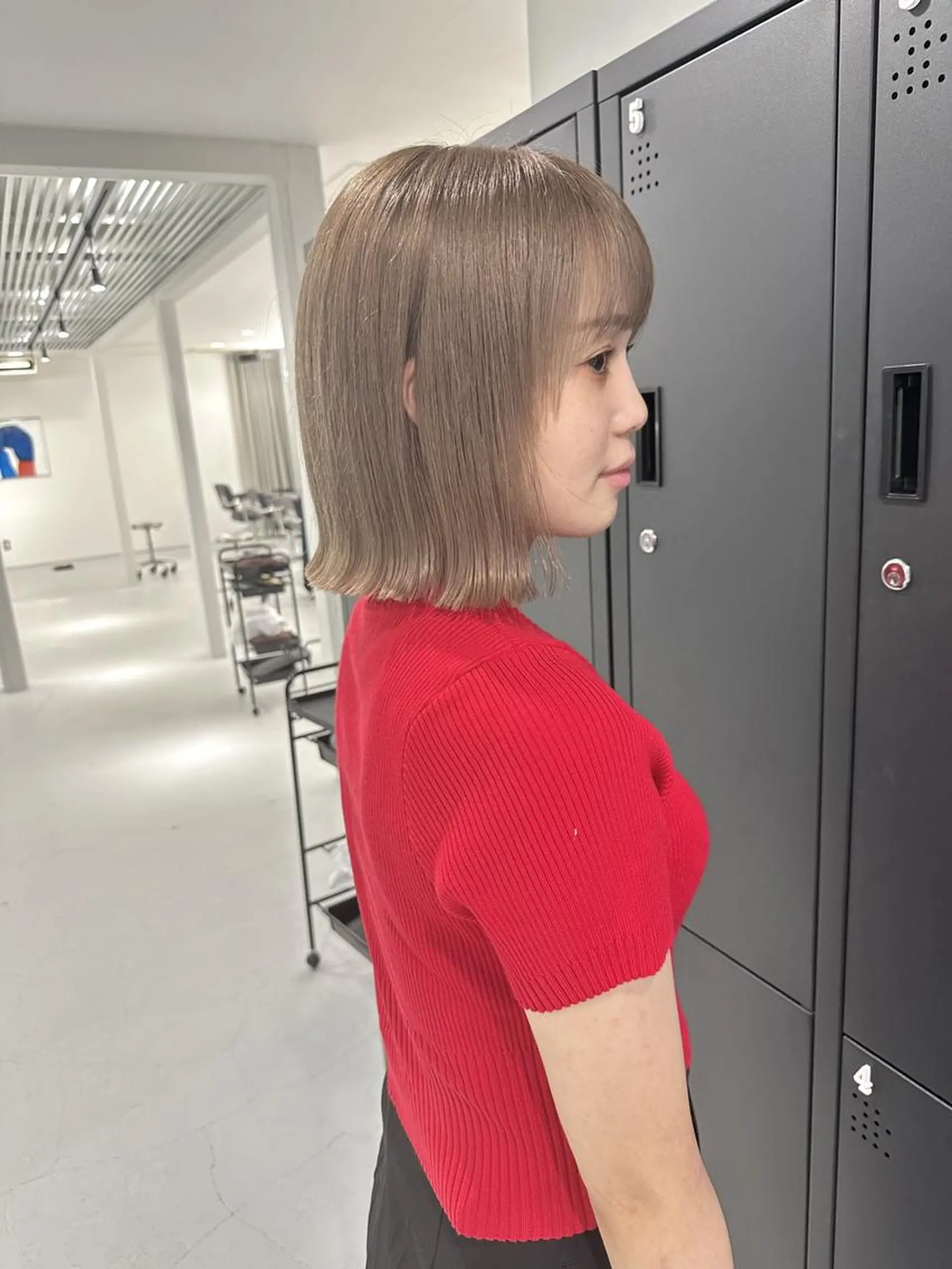 ミディアム カット ヘアカラー トリートメント ピンクベージュ/新潟 万代/高橋桃葉🍑のヘアスタイル