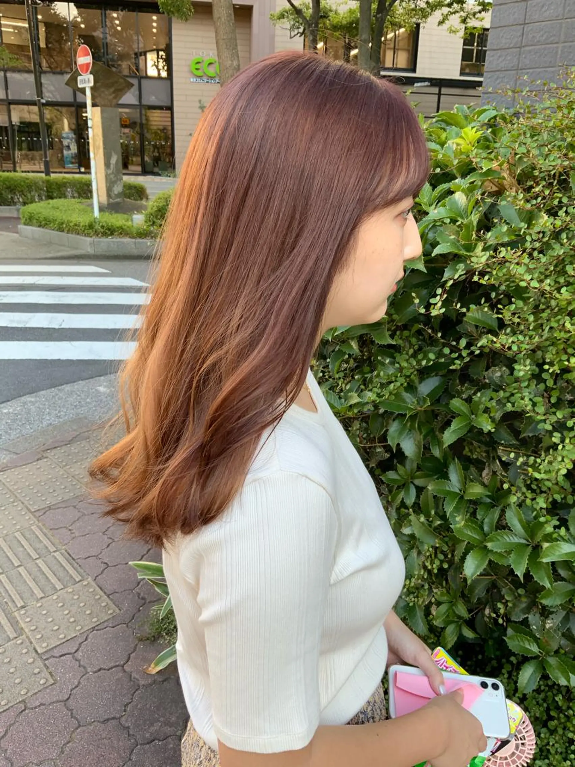 ロング オレンジブラウン トリートメント 韓国風ヘア♡ runaのヘアスタイル