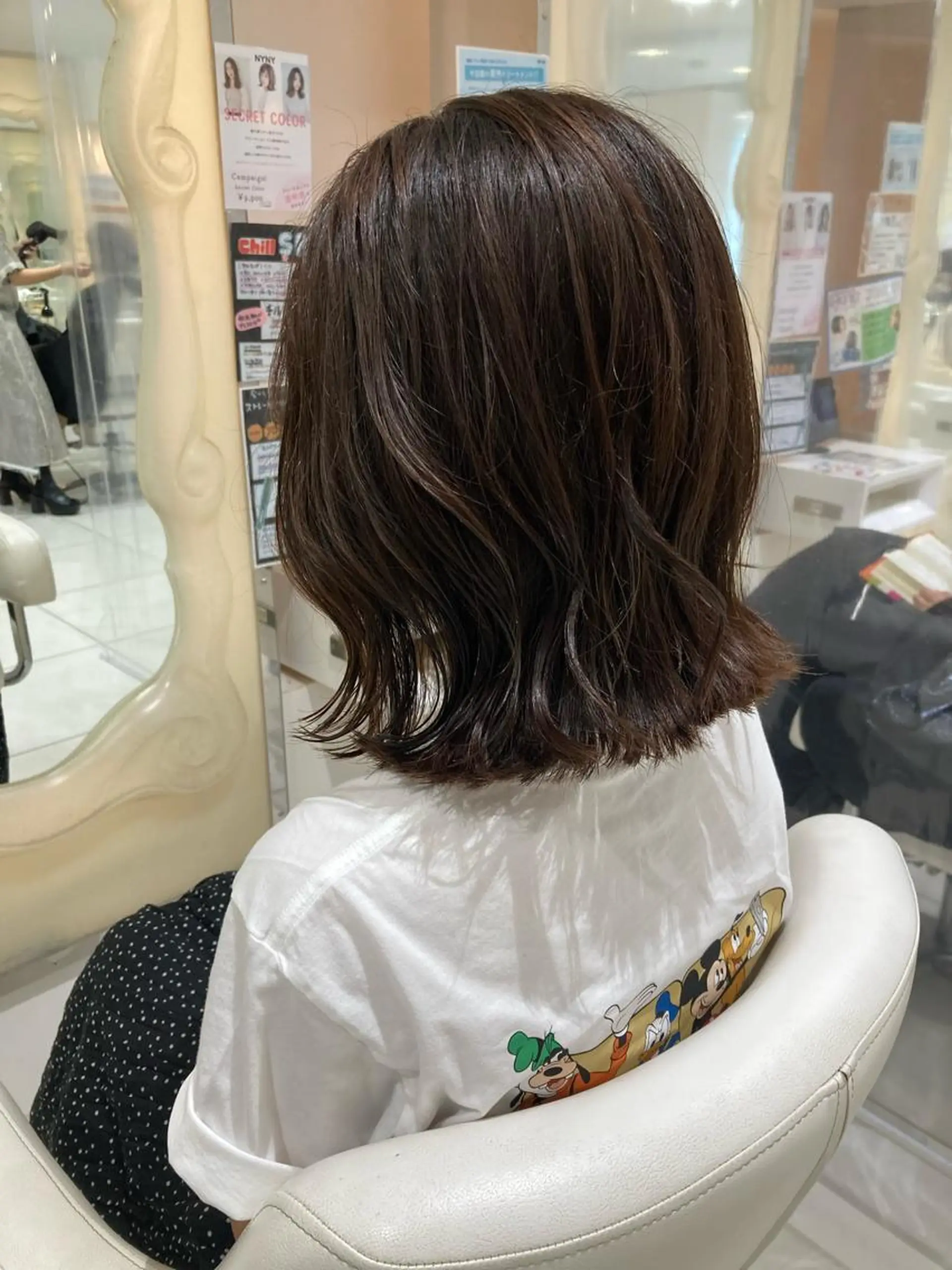 ミディアム カラー ボブ 田中 あかねのヘアスタイル
