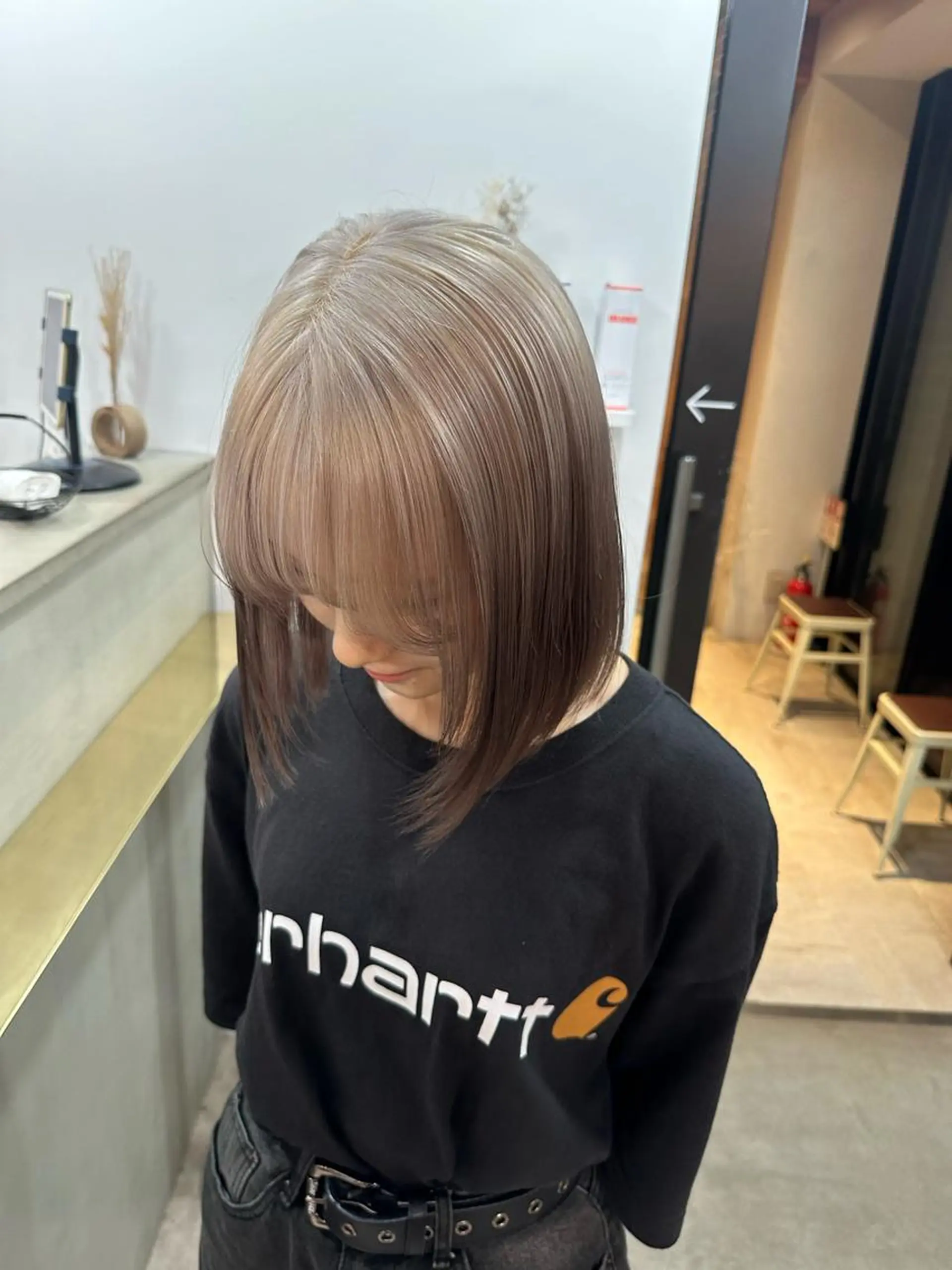 ミディアム ヘアカラー トリートメント Null 表参道所属・岩下昂世/ ハイトーン/デザインのヘアスタイル