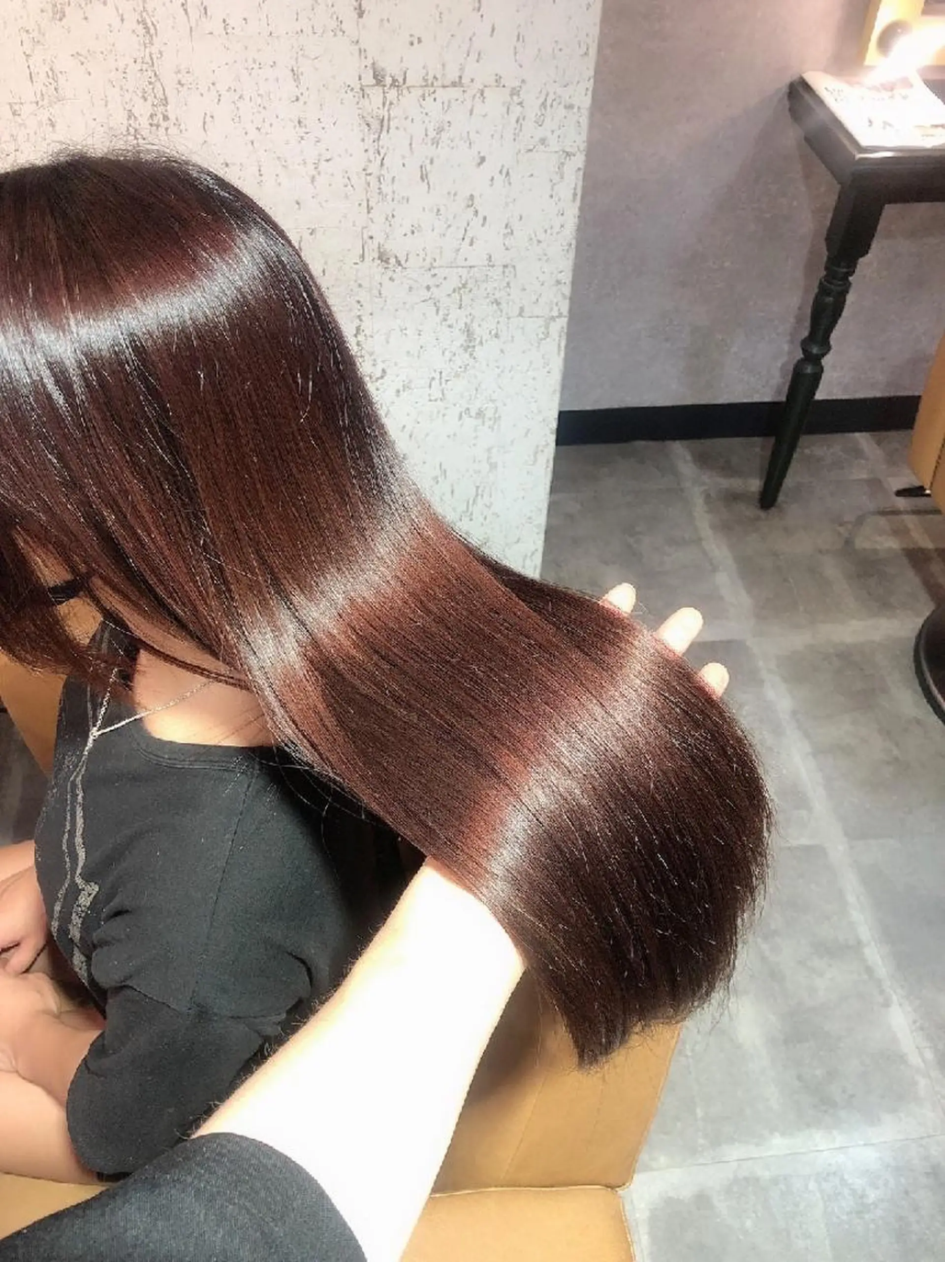 セミロング カット ヘアカラー 縮毛矯正 トリートメント 縮毛矯正/レイヤー 💎やまもとちひろのヘアスタイル