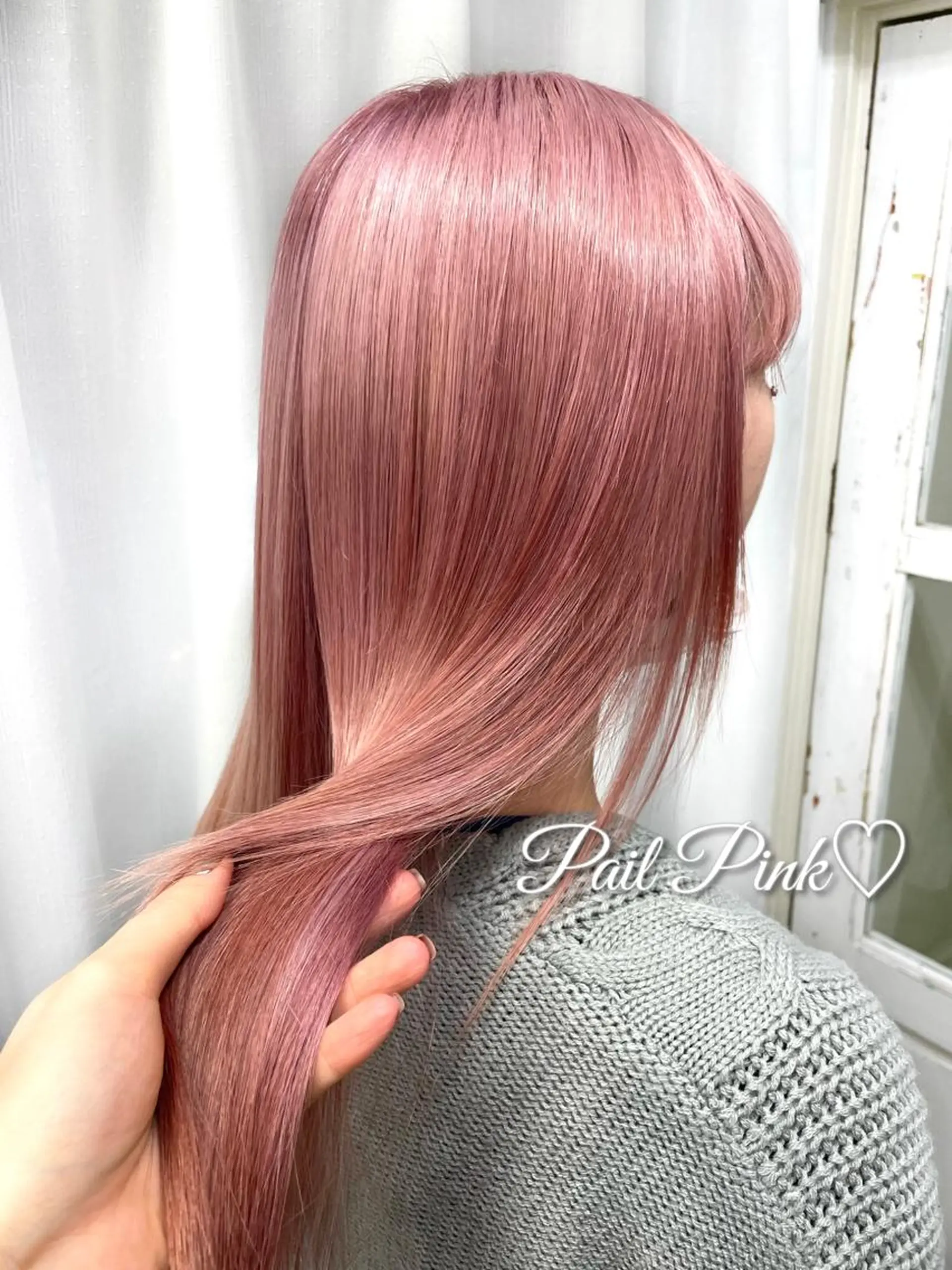 セミロング カラー ピンクカラー トリートメント ヘアカラー ヘアセット 韓国ヘア🤍髪質改善 🇰🇷AKANEのヘアスタイル