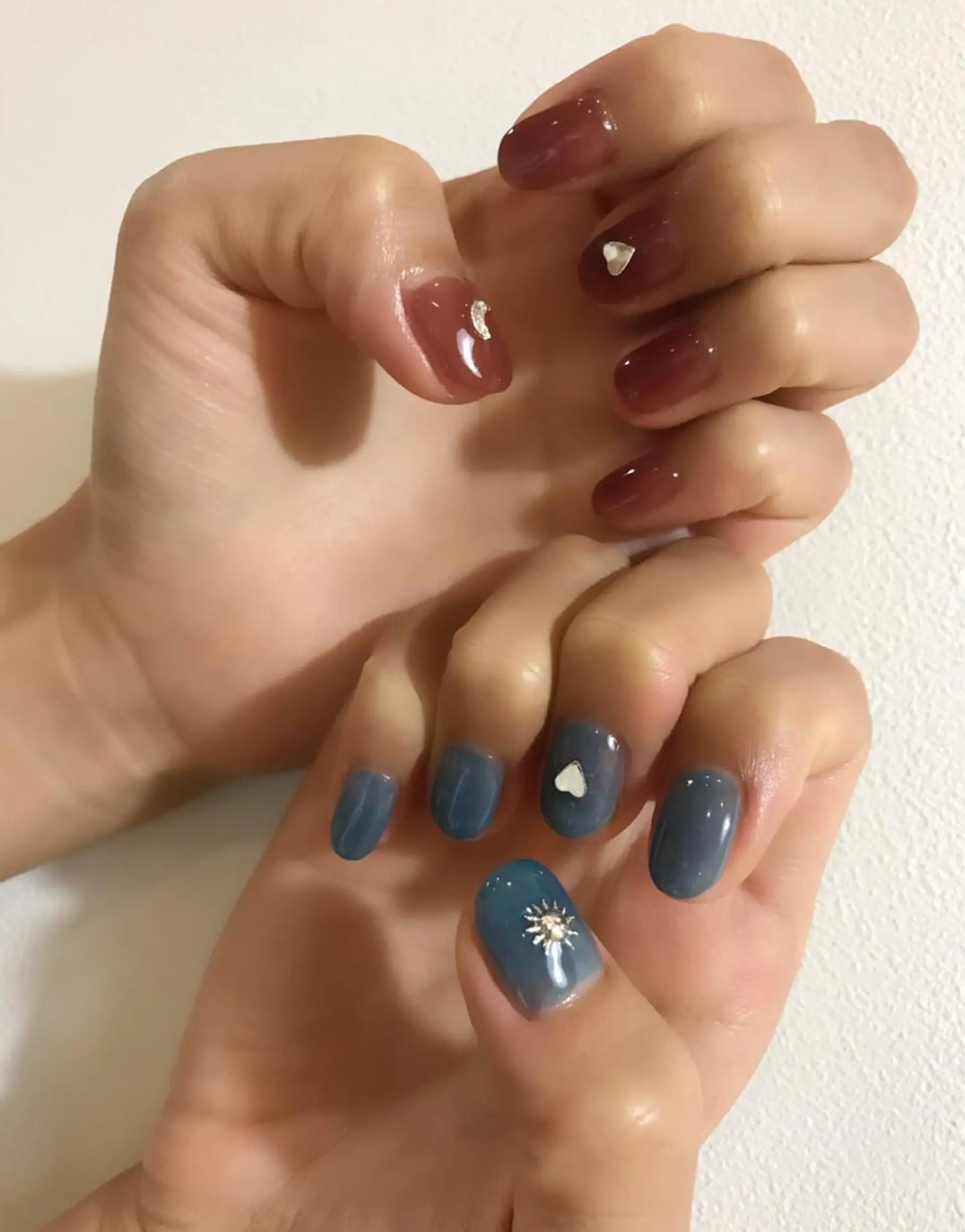 ネイル ワンカラーネイル ストーンネイル ハンドネイル Soeur ネイリストのネイルデザイン