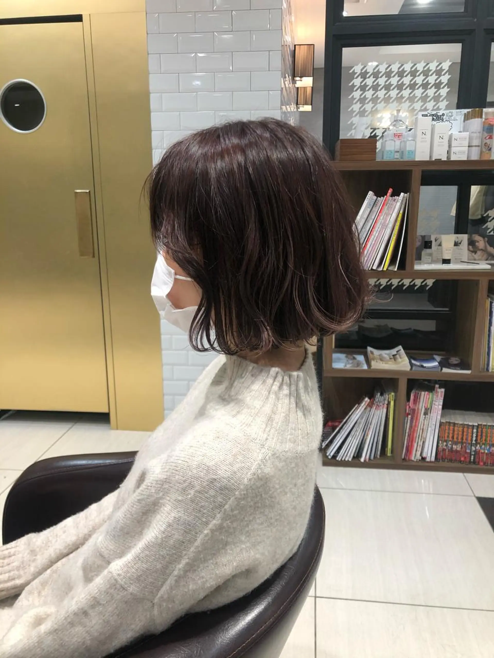 ショート カラー パーマ ボブ 似合わせカット 山田 博仁のヘアスタイル