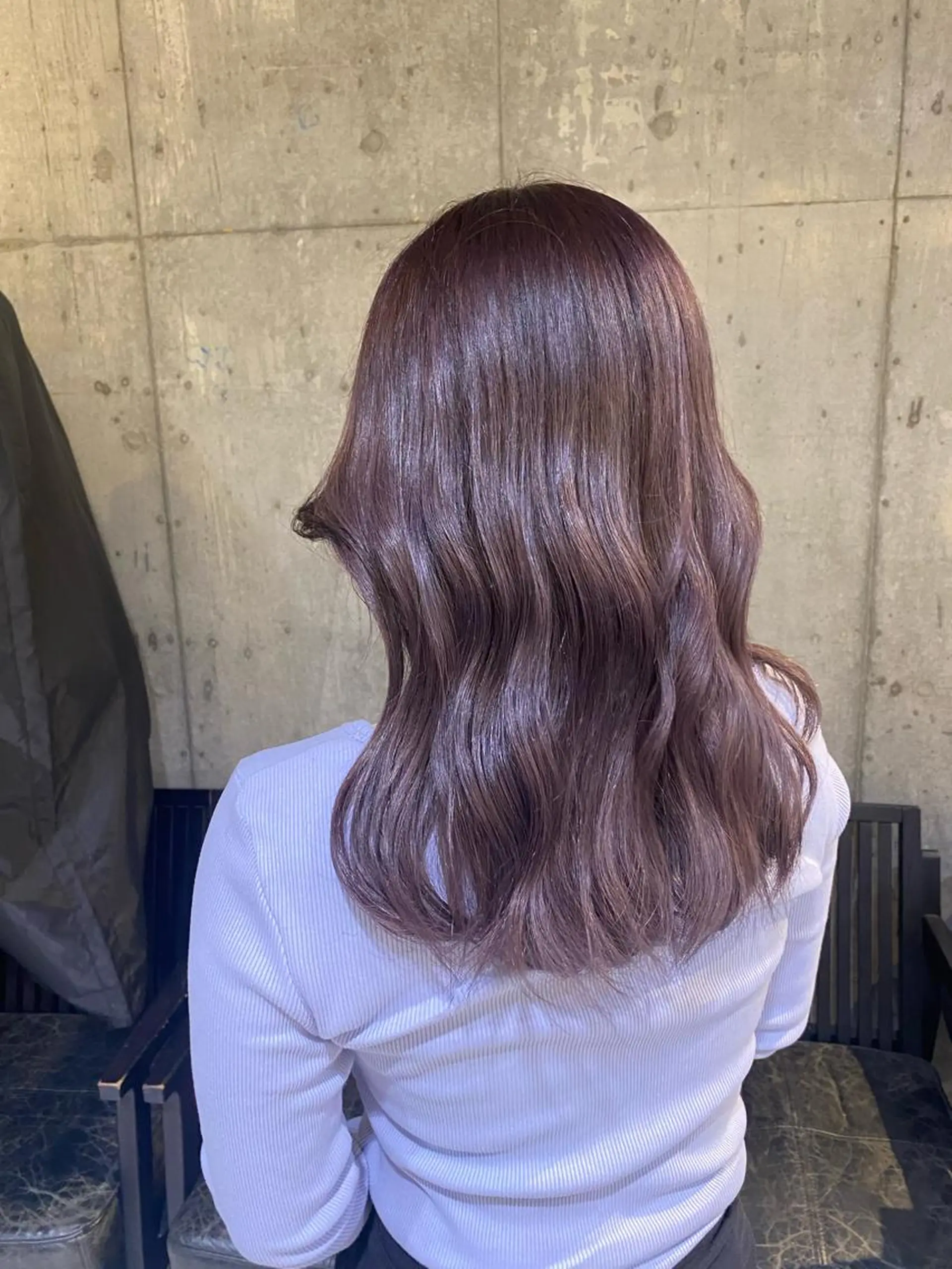 セミロング カラー アッシュ ベージュカラー 黒髪 ブルーカラー ブルーブラック ヘアカラー トリートメント 透明感/韓国風 🤍mito🤍のヘアスタイル
