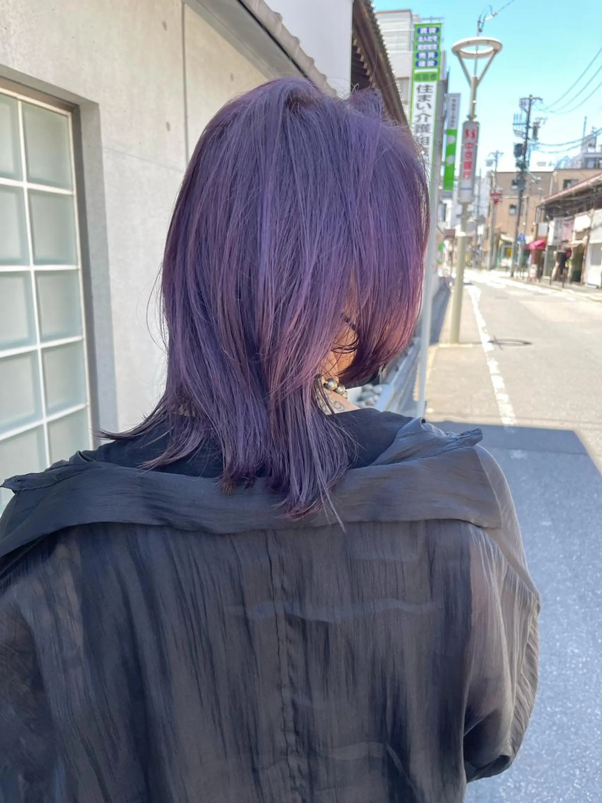 セミロング カラー ラベンダーカラー カット ヘアカラー トリートメント ダメージレスブリーチ HIROSHIのヘアスタイル