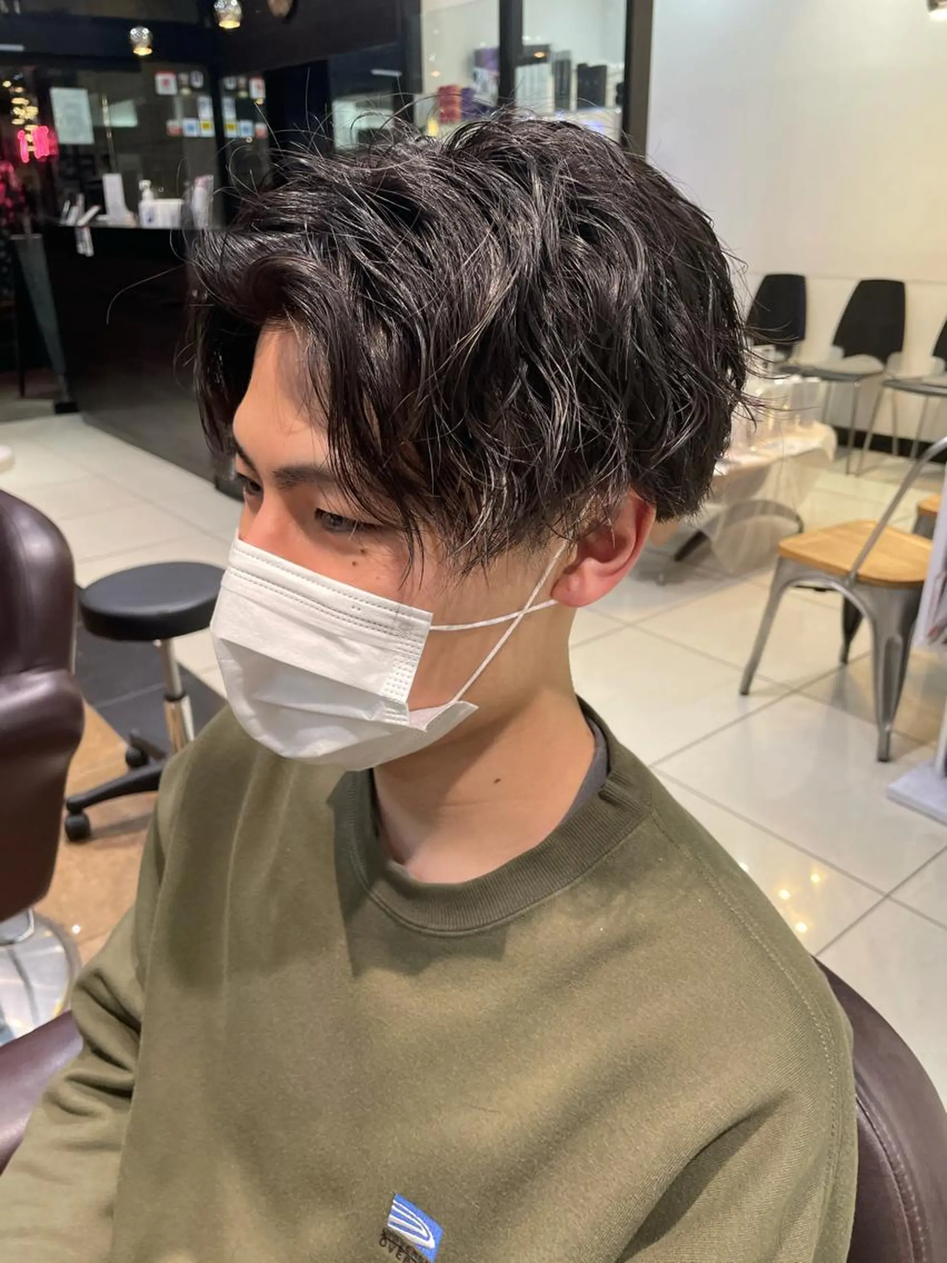 ショート パーマ メンズ カット パーマ AMI ウルフパーマ/メンズのヘアスタイル