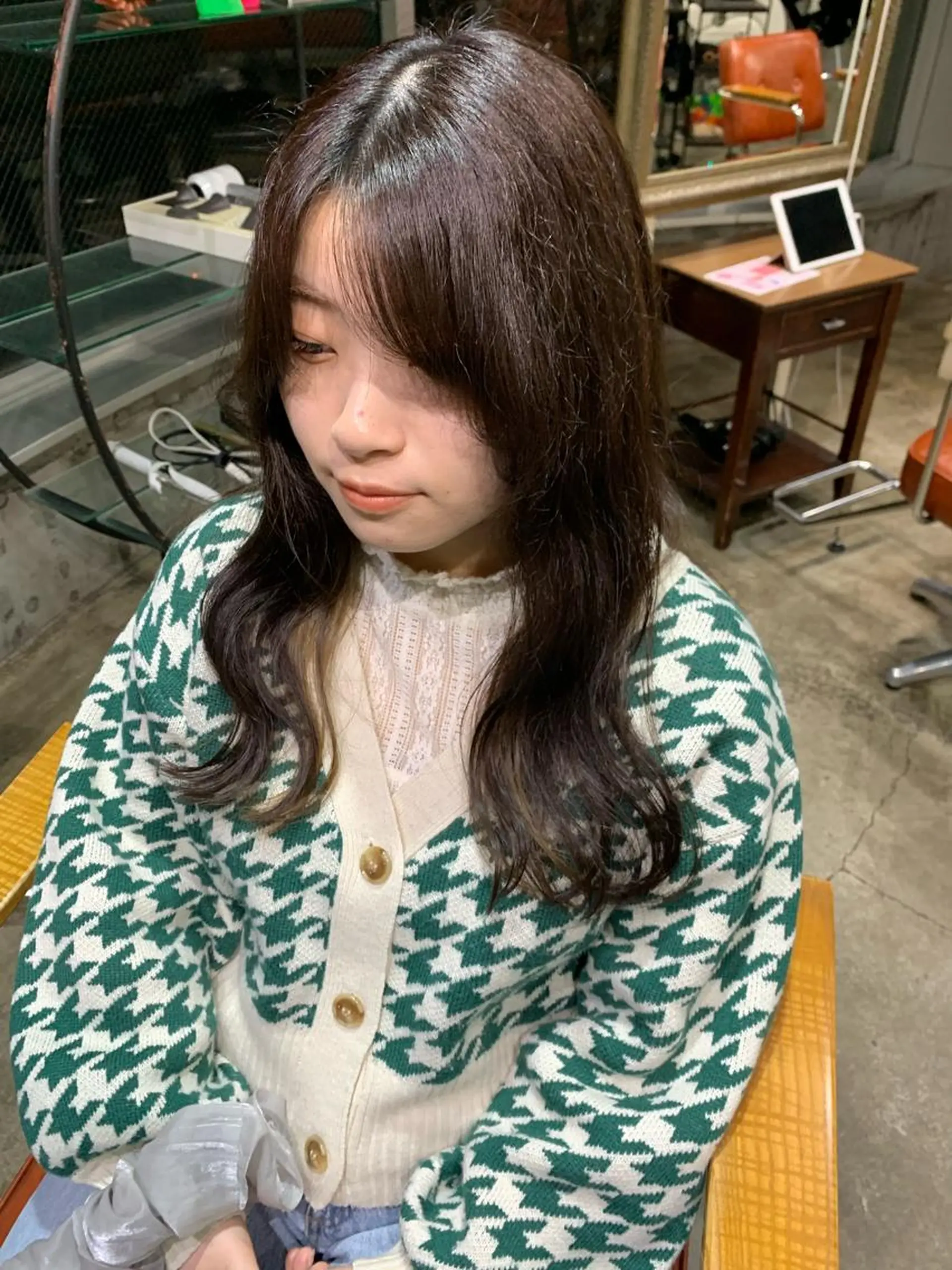 セミロング カラー 縮毛矯正/韓国ヘア /ブリーチ/柴山のヘアスタイル