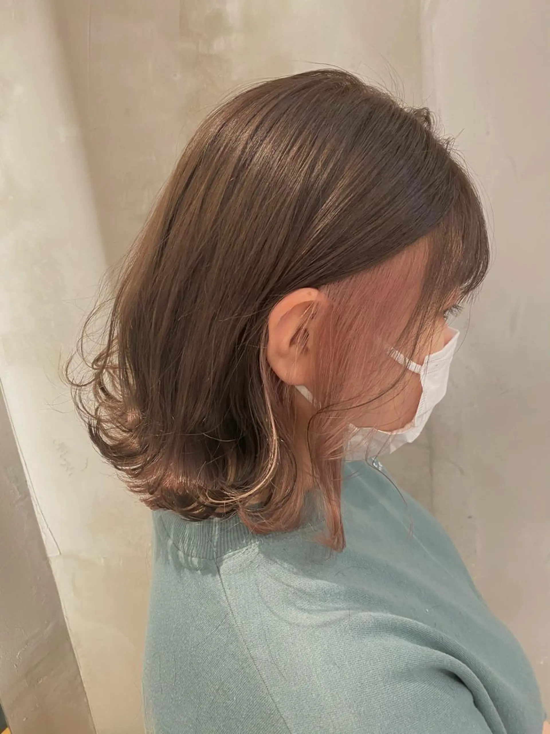 ミディアム カット ヘアカラー トリートメント 顔周りcut・ご相談 ＝新宿しずく🇰🇷のヘアスタイル