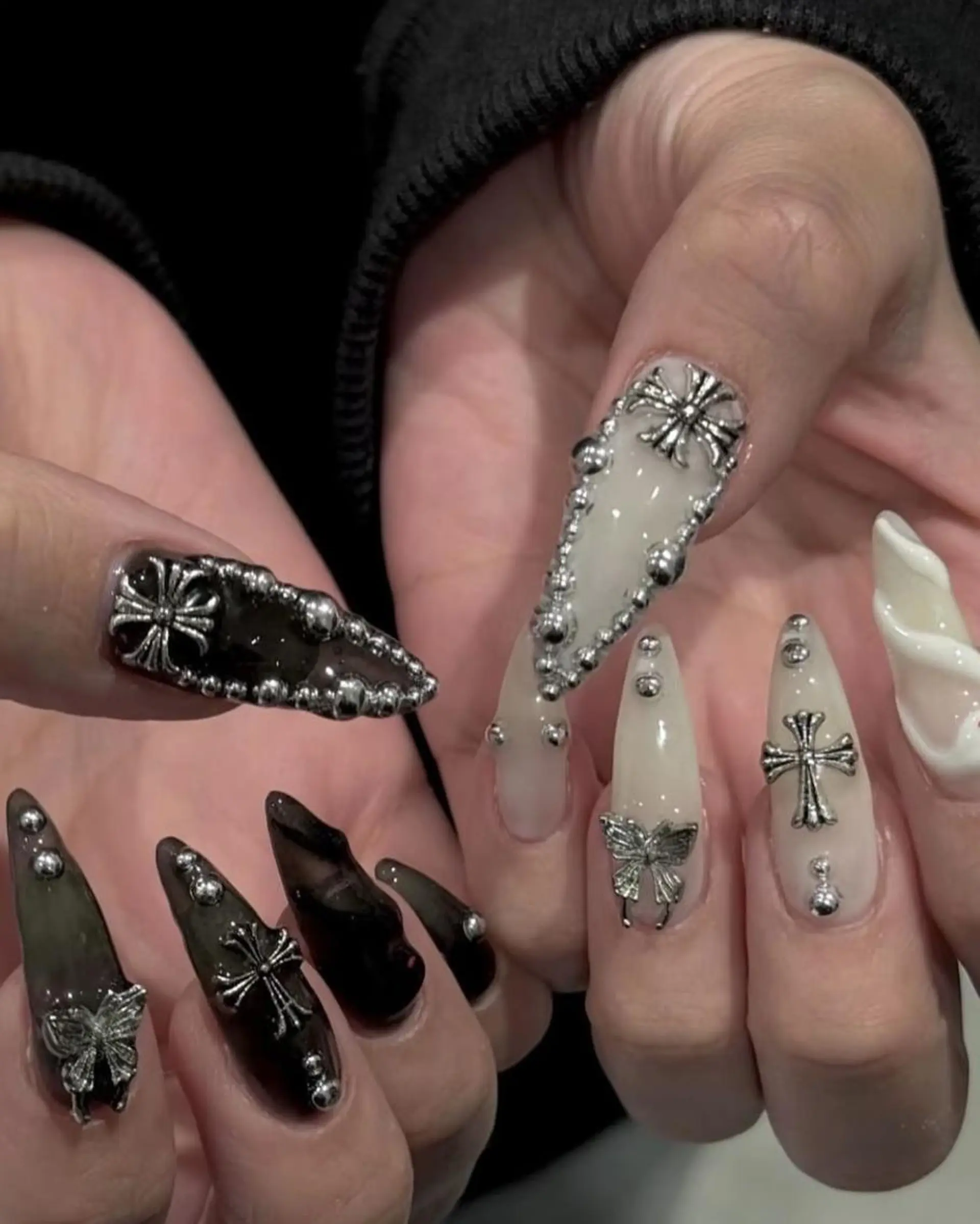 ネイル 長さ出し フレンチネイル グラデーション 卒業式 マグネットネイル ハンドネイル MIHANA NAILのネイルデザイン