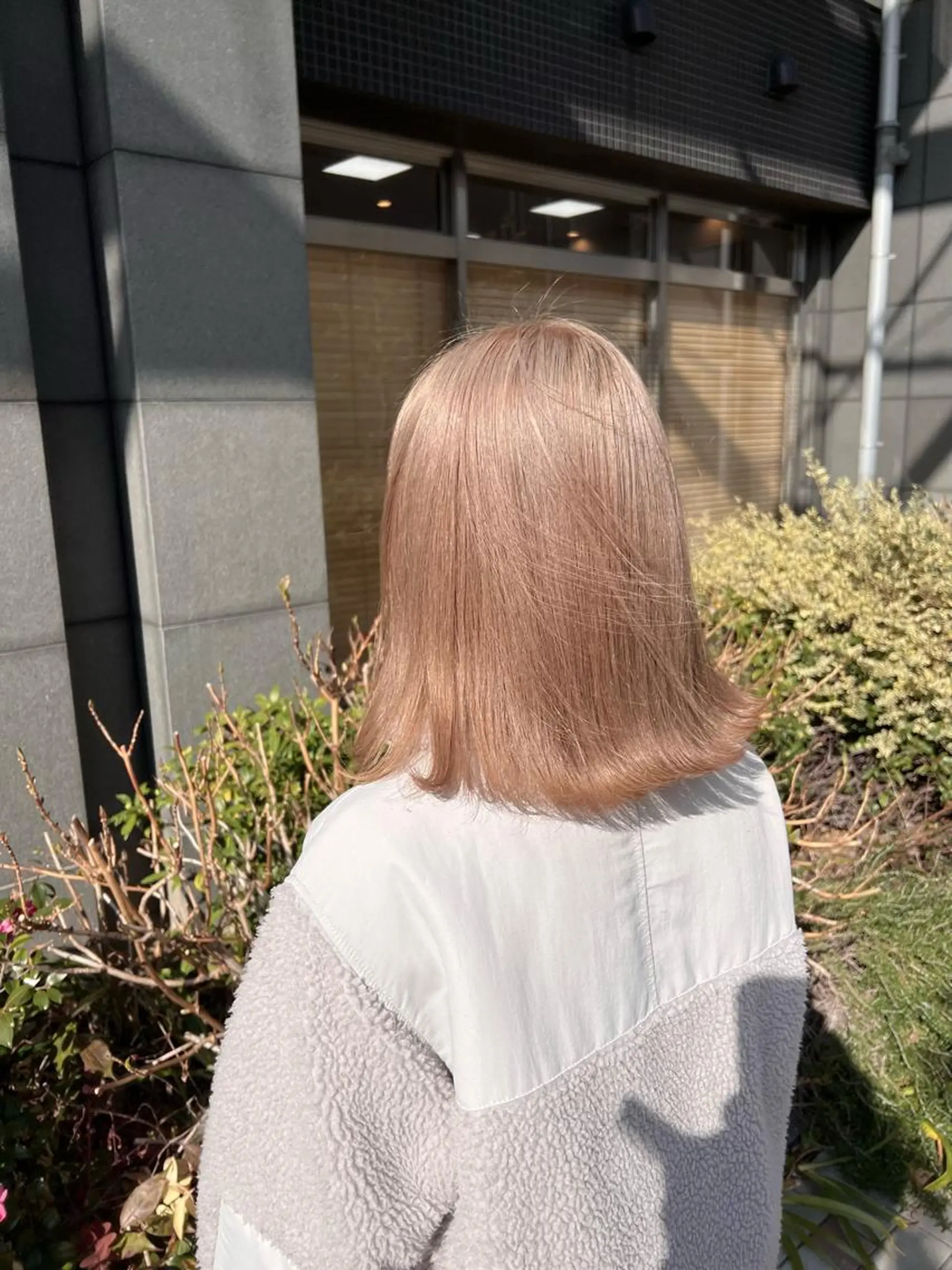 セミロング カラー ベージュカラー ダブルカラー SOYONなんば店 ／韓国風のヘアスタイル