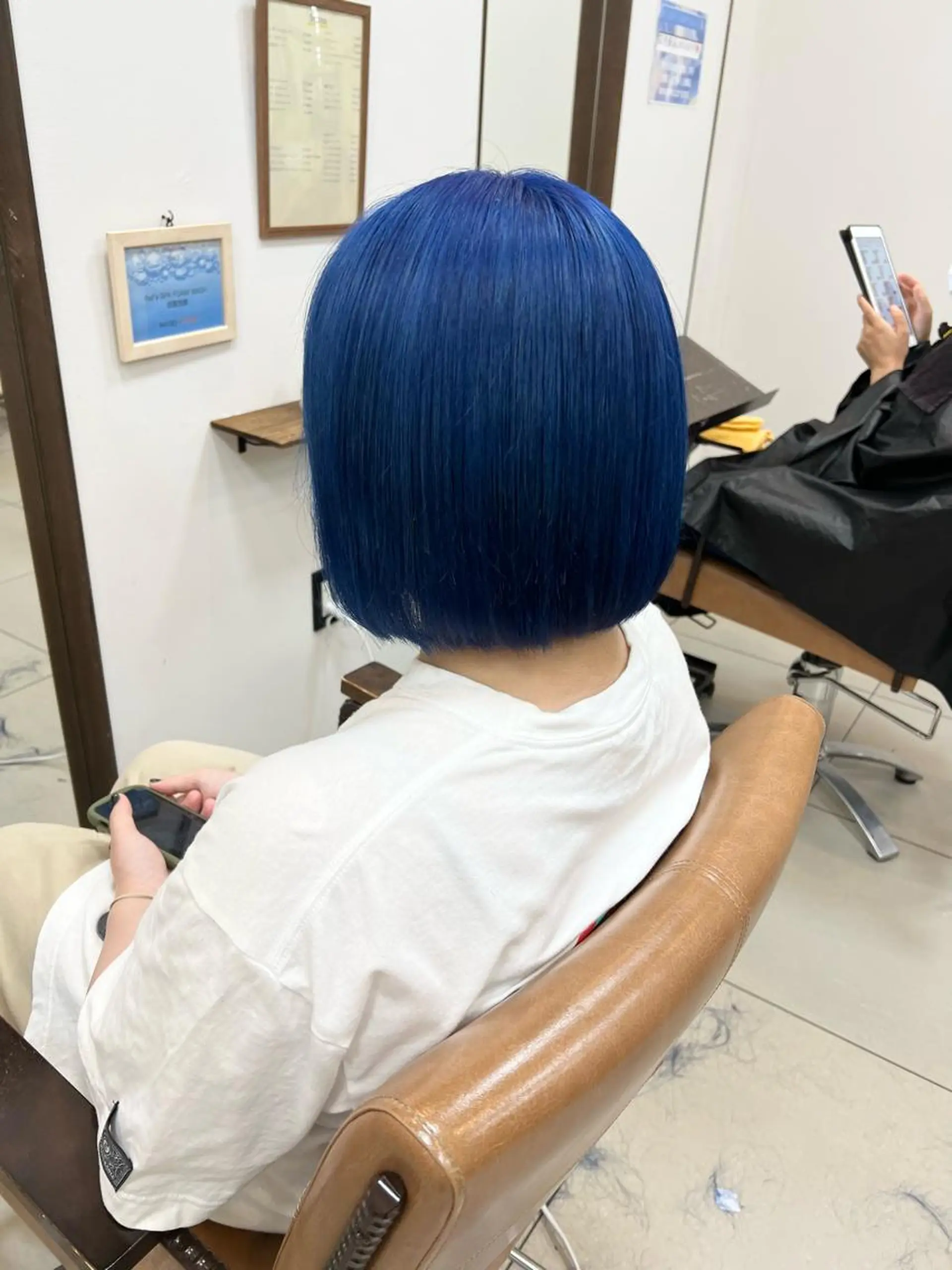 ショート カラー ブルーカラー SOYONなんば店 ／韓国風のヘアスタイル