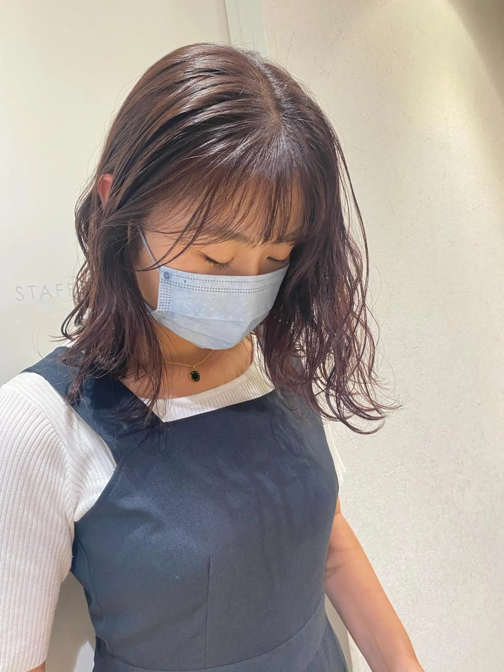 セミロング カラー ヘアアレンジ ブリーチ ラベンダーカラー ブリーチなしカラー ヘアカラー トリートメント ヘッドスパ パーマ指名No1 /namiのヘアスタイル