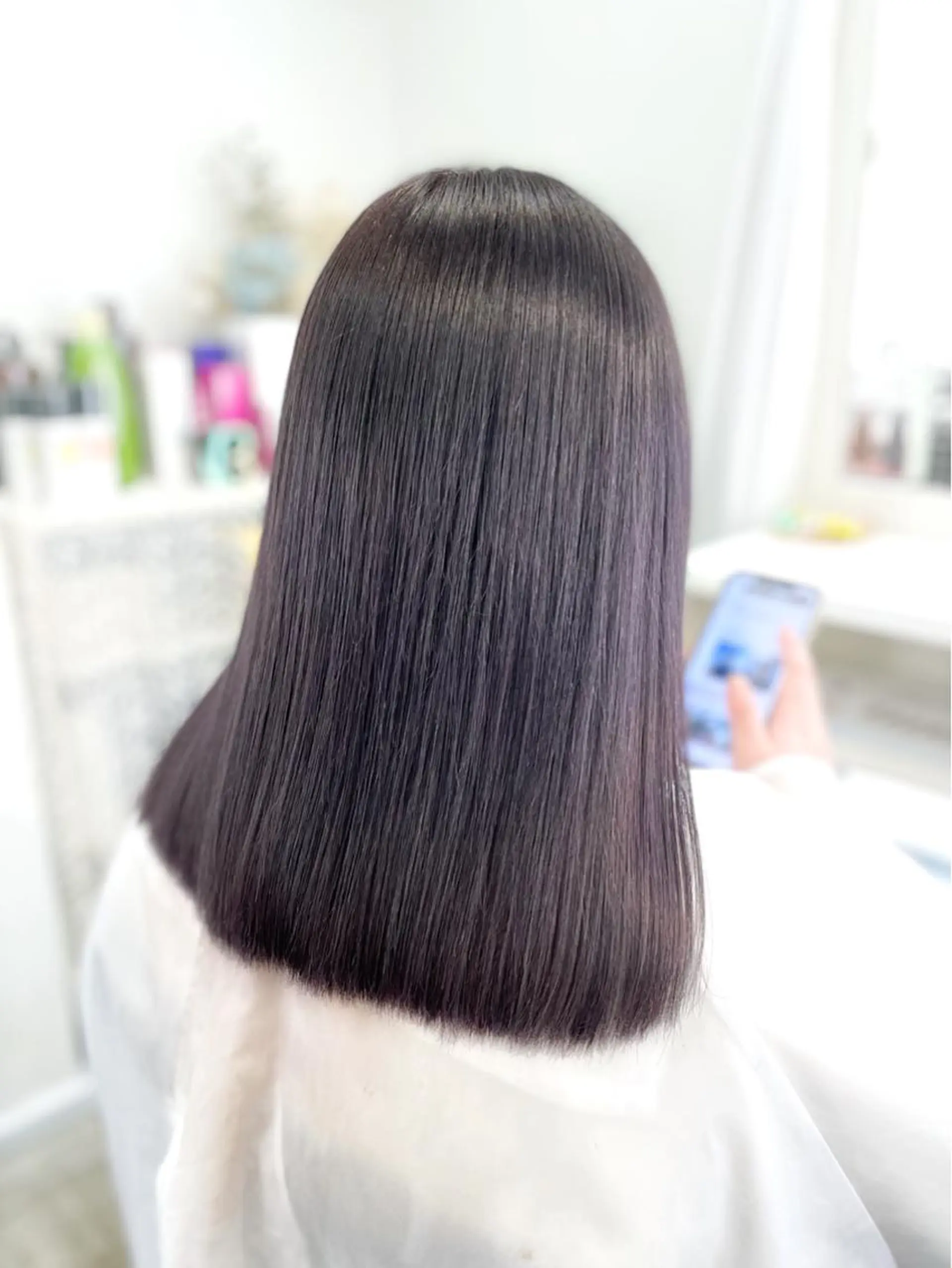 セミロング カラー ヘアカラー トリートメント 韓国ヘア🤍髪質改善 🇰🇷AKANEのヘアスタイル