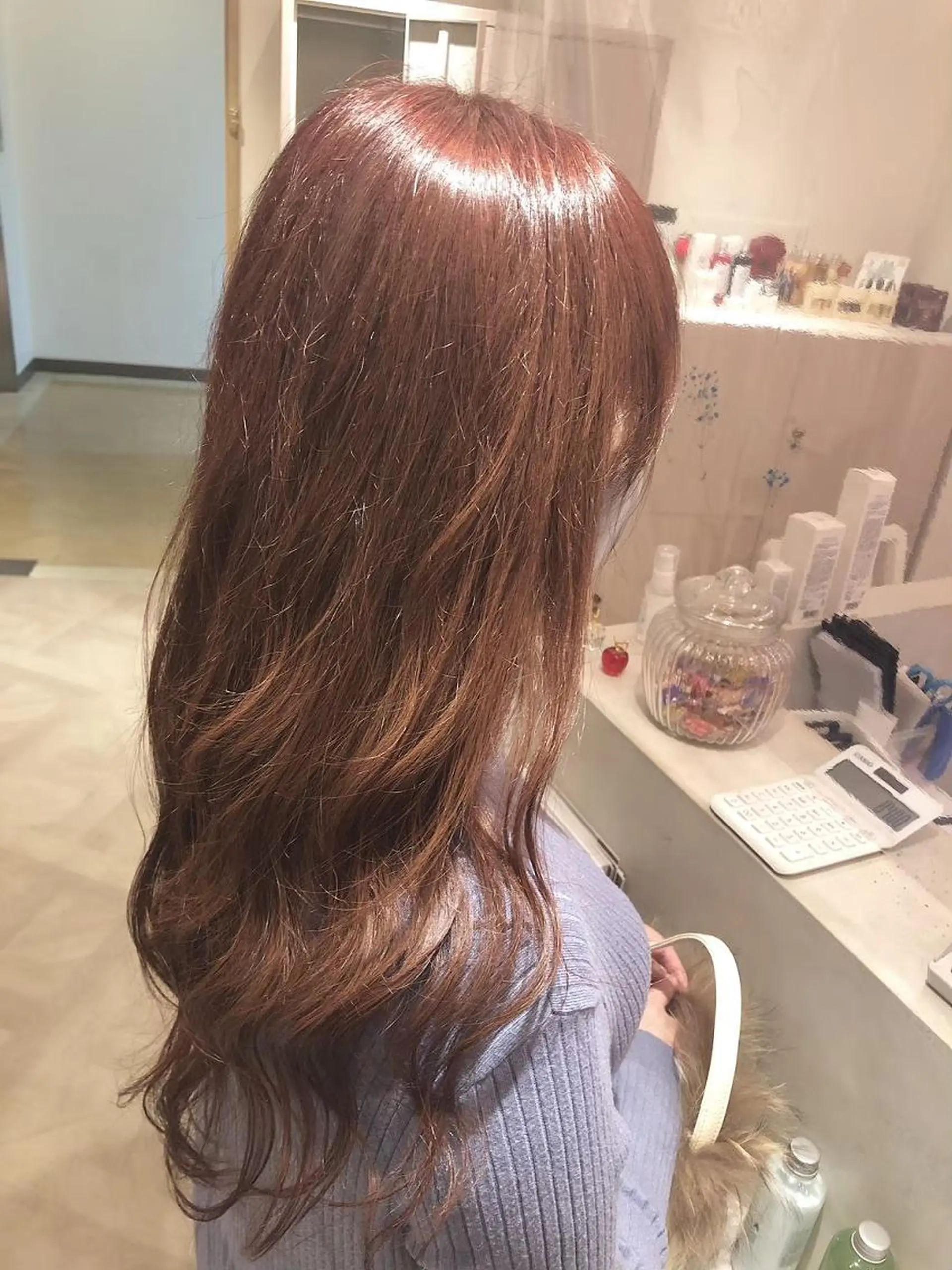 ロング カラー ベージュカラー ダブルカラー フォギーベージュ イルミナカラー デート N° +aero 横浜のヘアスタイル