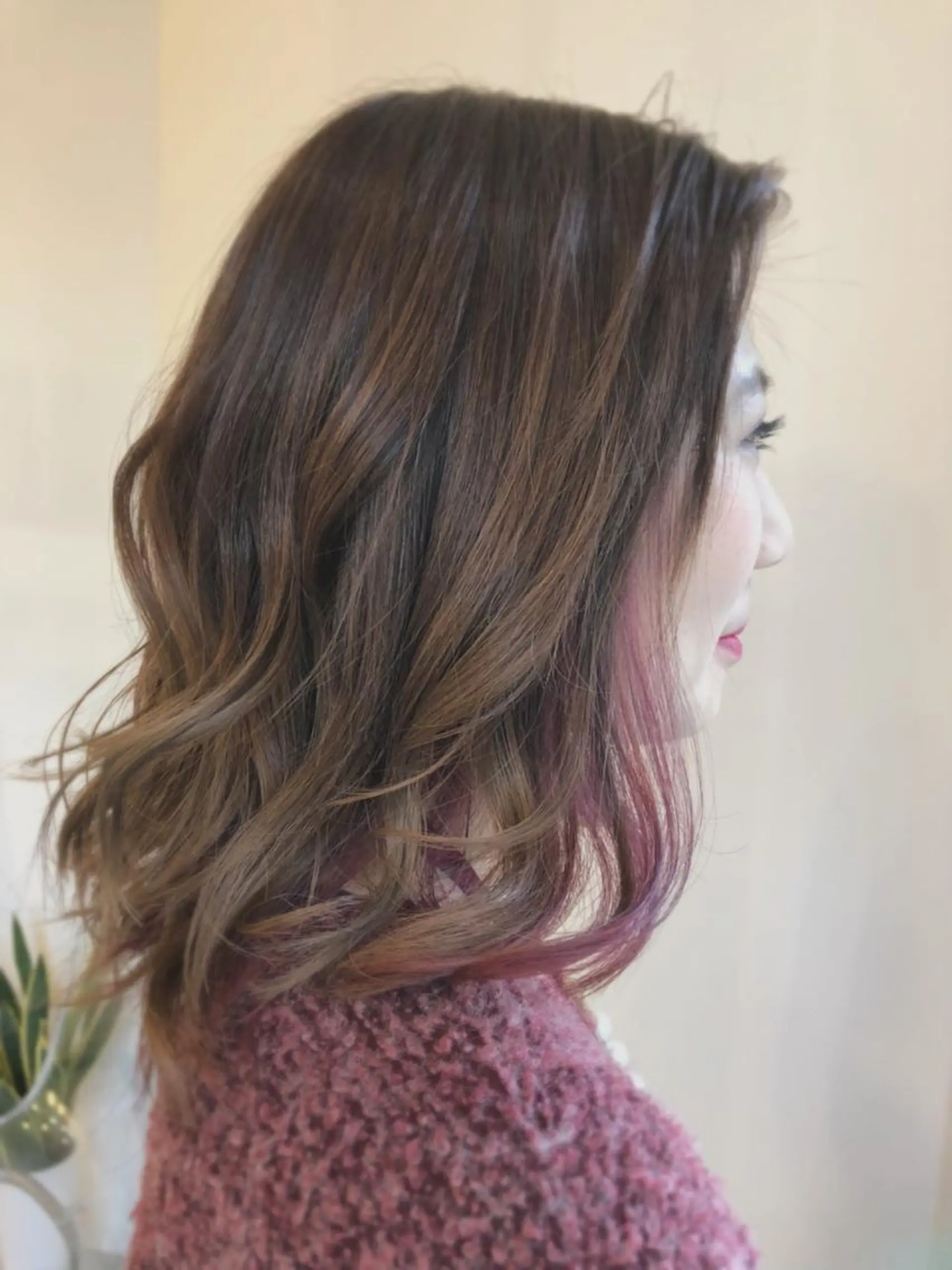 ミディアム ハイライト ヘアカラー Rina  のヘアスタイル
