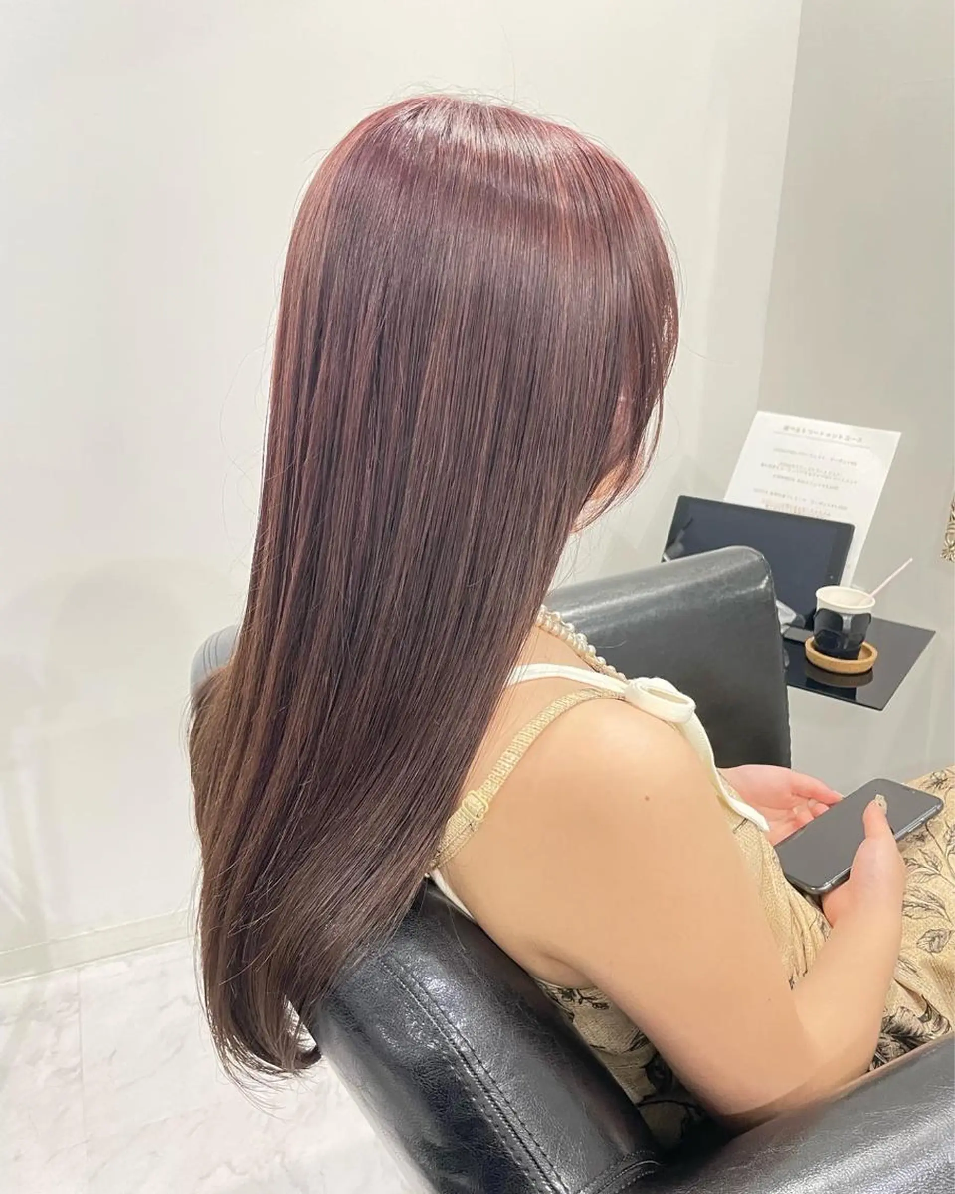 ロング ピンクブラウン ヘアカラー Hair＆Beauty the F 岡崎北店所属・川村 涼介のヘアスタイル