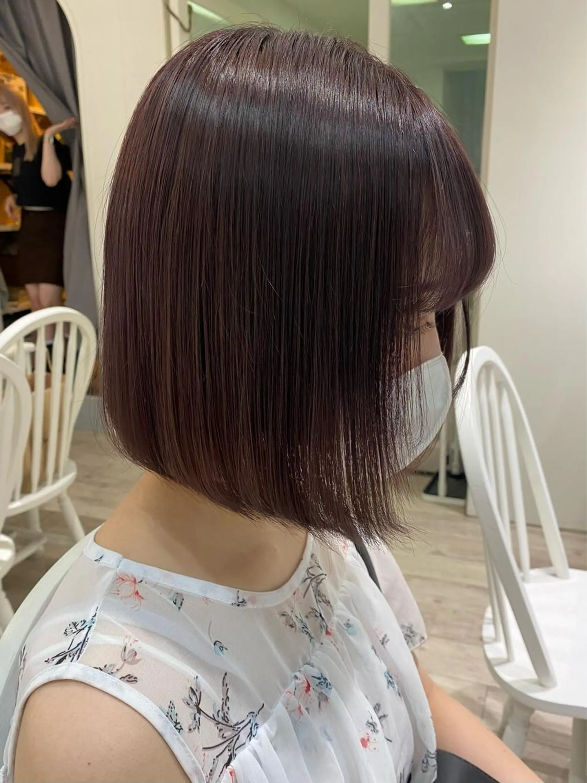 ミディアム カラー ブリーチ ラベンダーカラー ブリーチなしカラー Eliss 堀江所属・暖色カラー🎀 門内 梨真のヘアスタイル