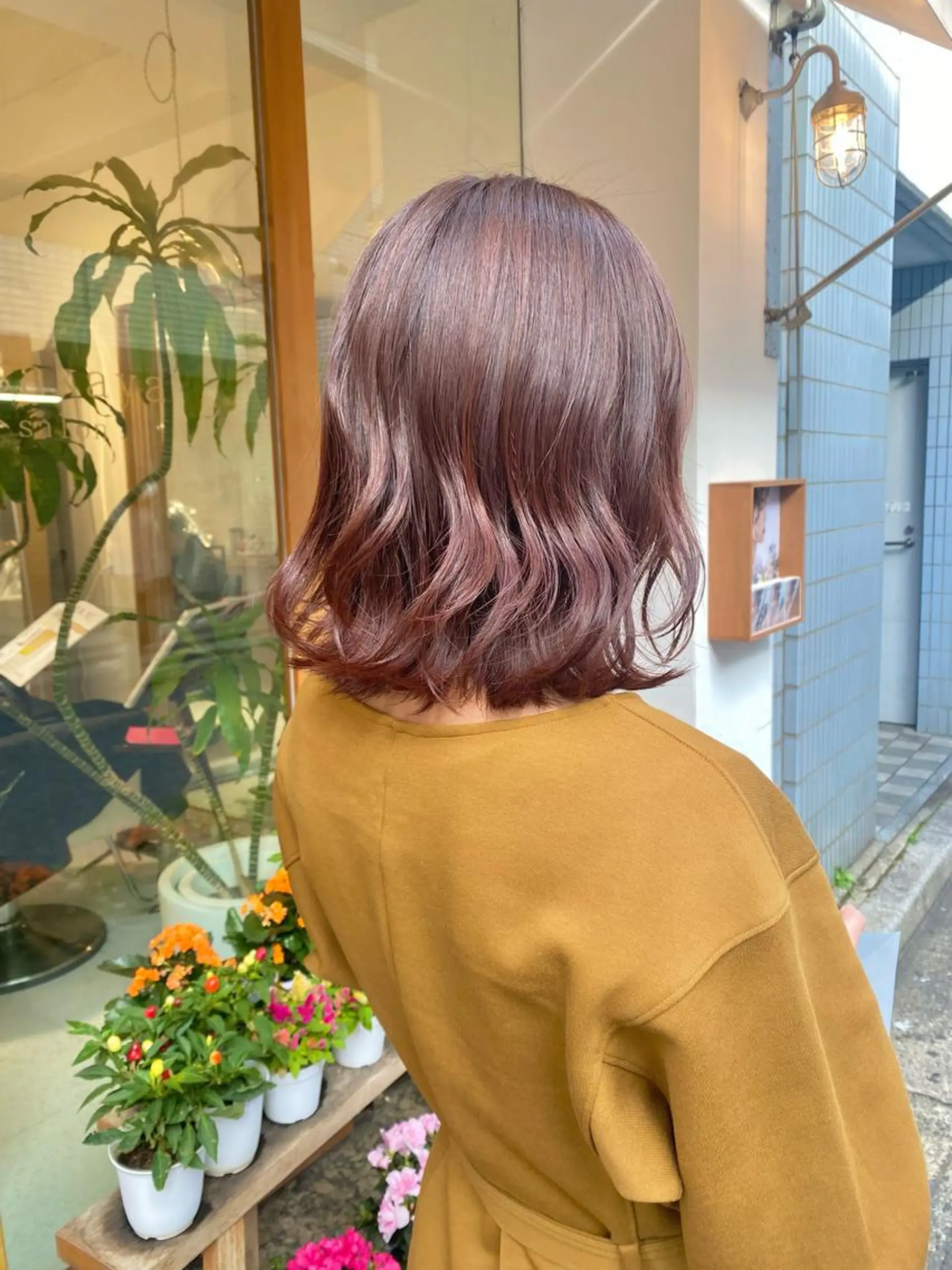 ミディアム カラー カット ヘアカラー トリートメント 安永 涼のヘアスタイル