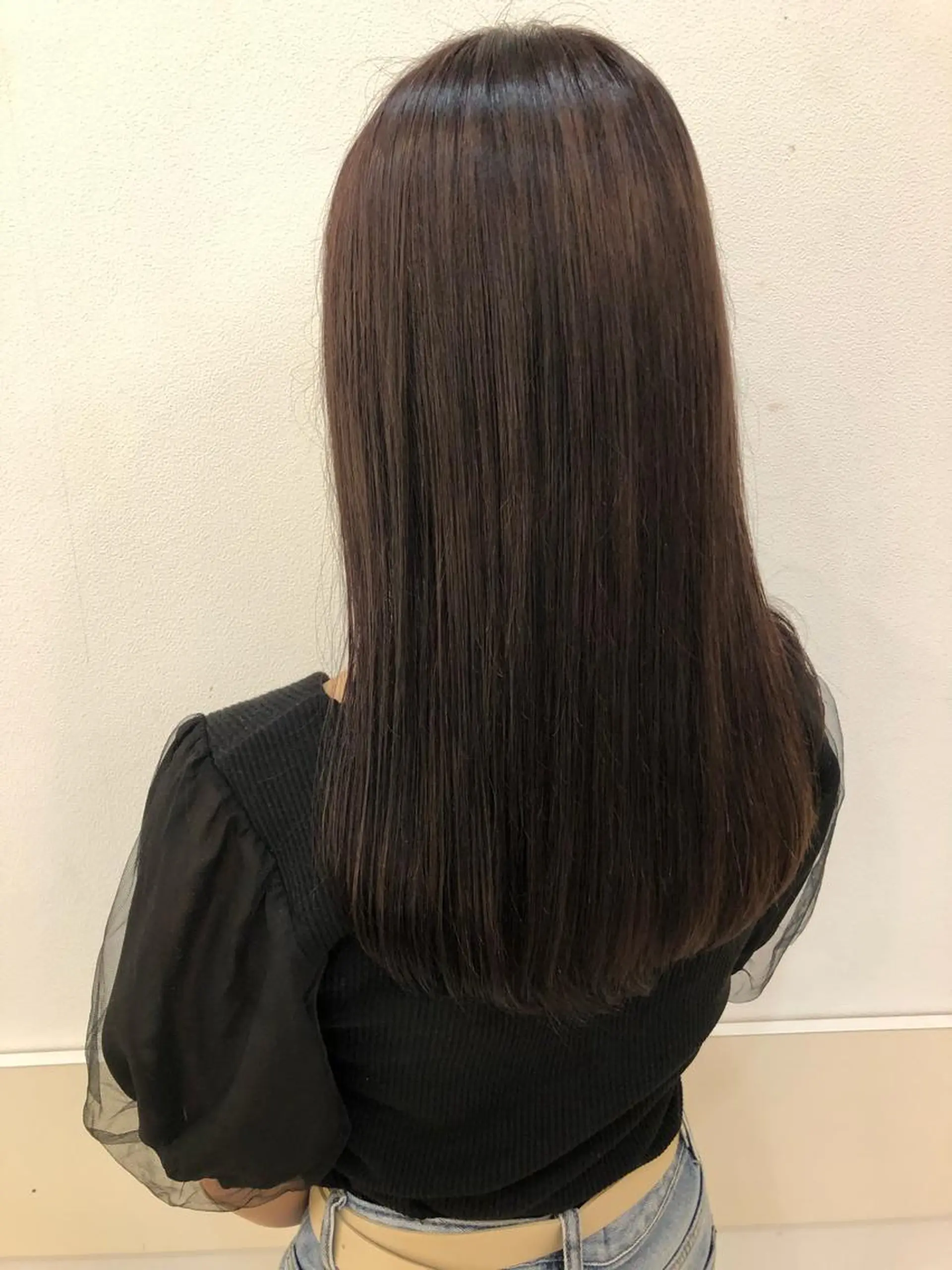 ロング カラー トリートメント 内田温子大人女性 ハイライト、ボブのヘアスタイル