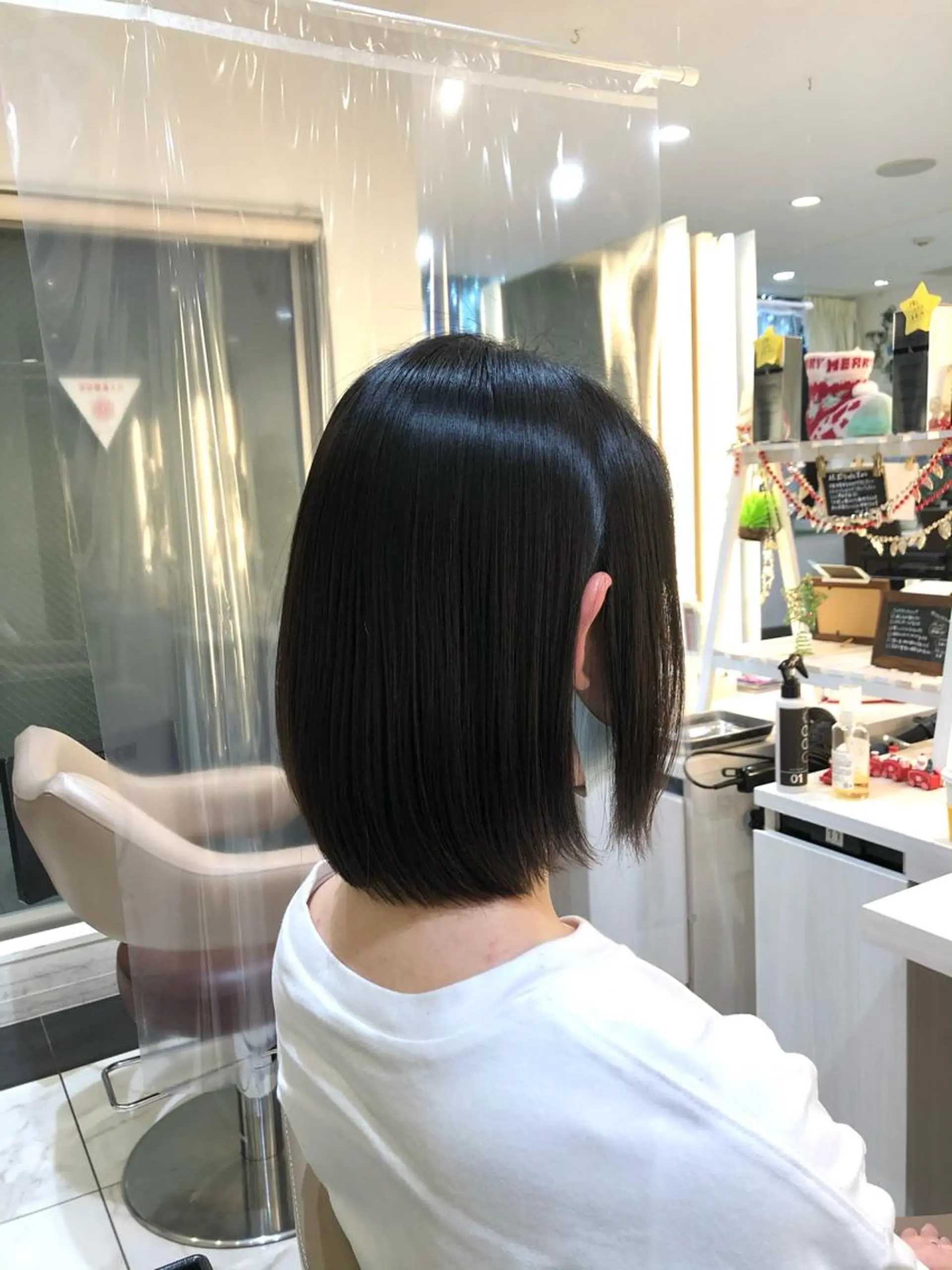 ミディアム パーマ 髪質改善 縮毛矯正 ストレートパーマ 安井　昴 💫ブリーチ縮毛矯正のヘアスタイル