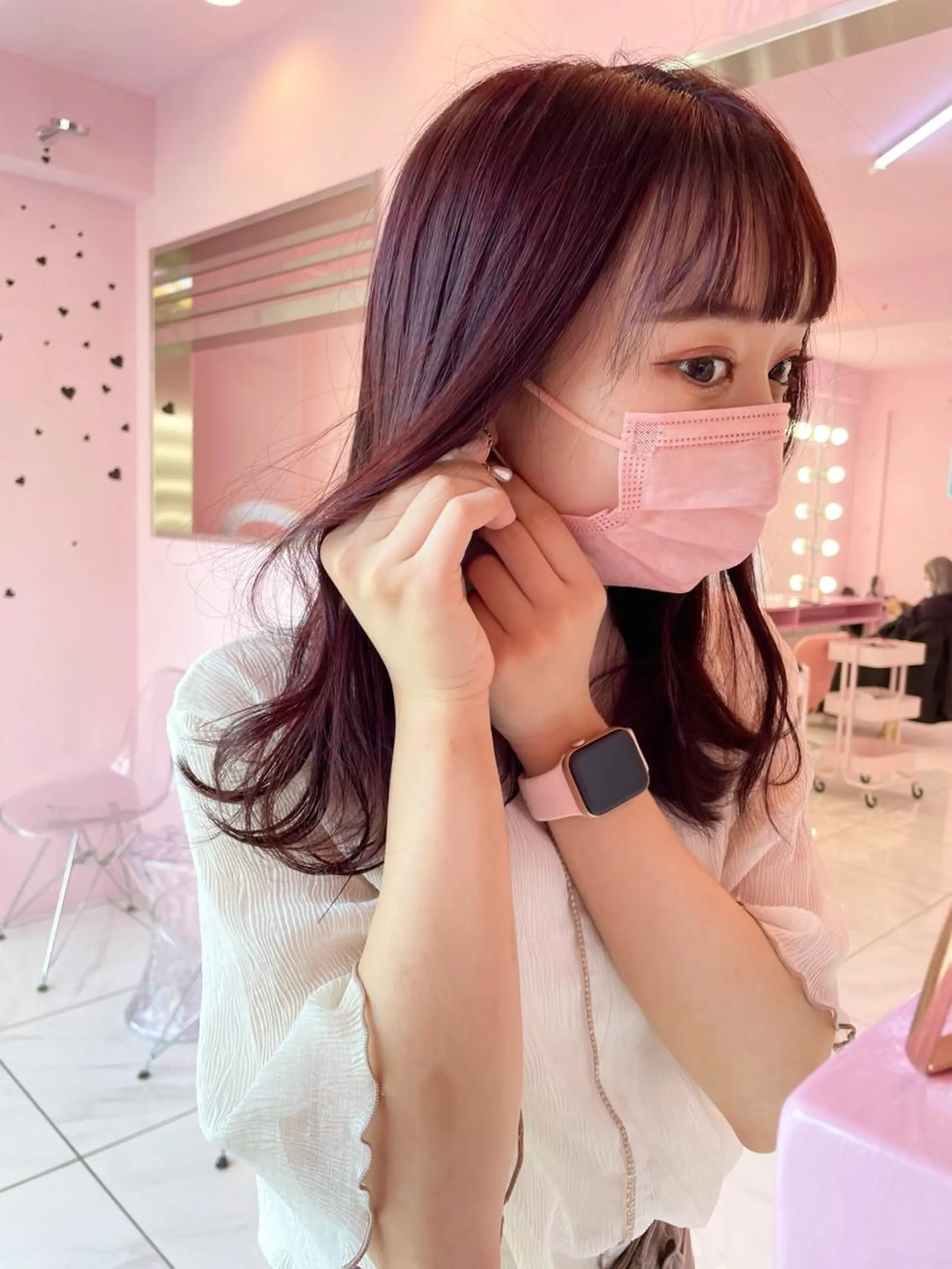 セミロング カラー ブリーチ ブリーチなしカラー 心斎橋/ブリーチ minamiのヘアスタイル