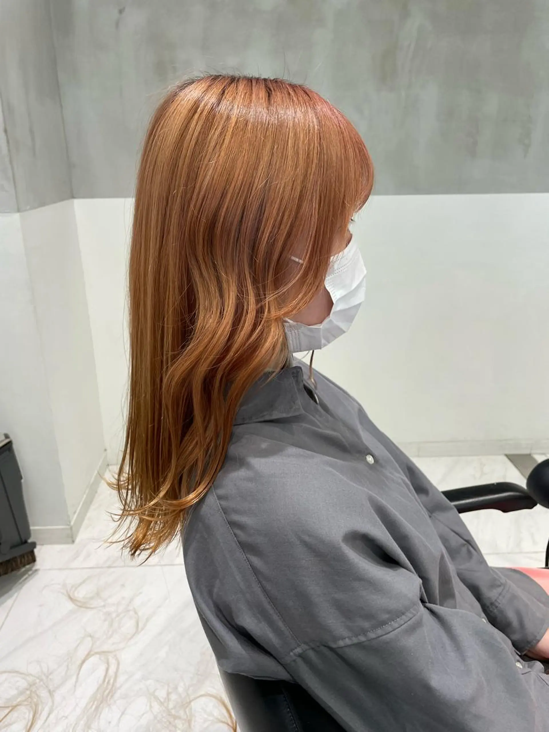 セミロング カット ヘアカラー トリートメント ヘッドスパ ヘアセット 透明感ブリーチ カラー✨有坂映哉のヘアスタイル