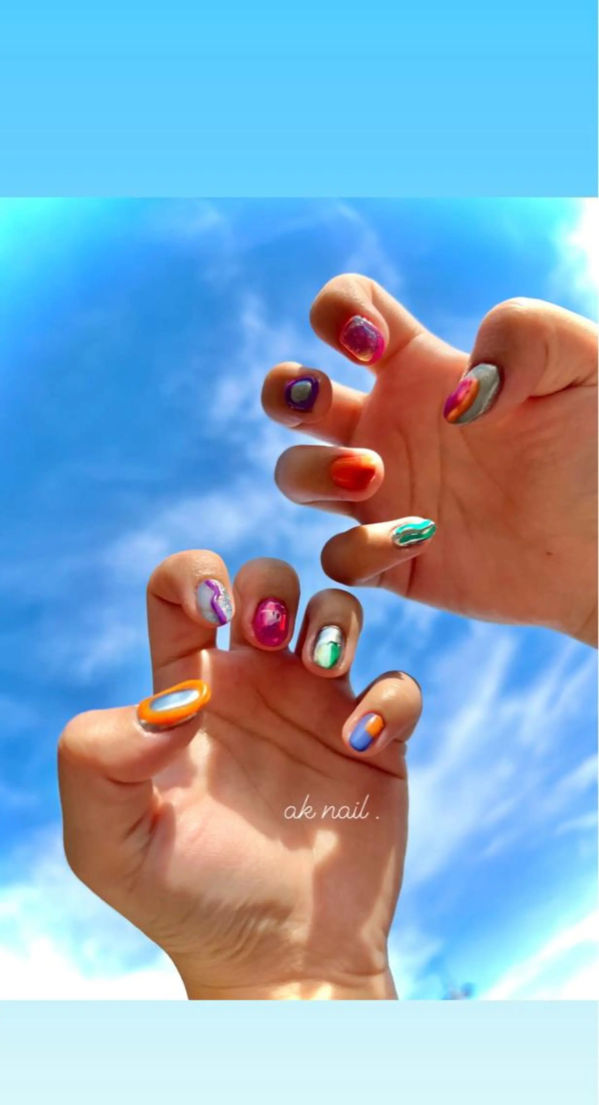 ネイル 夏ネイル ハンドネイル ak nail .のネイルデザイン