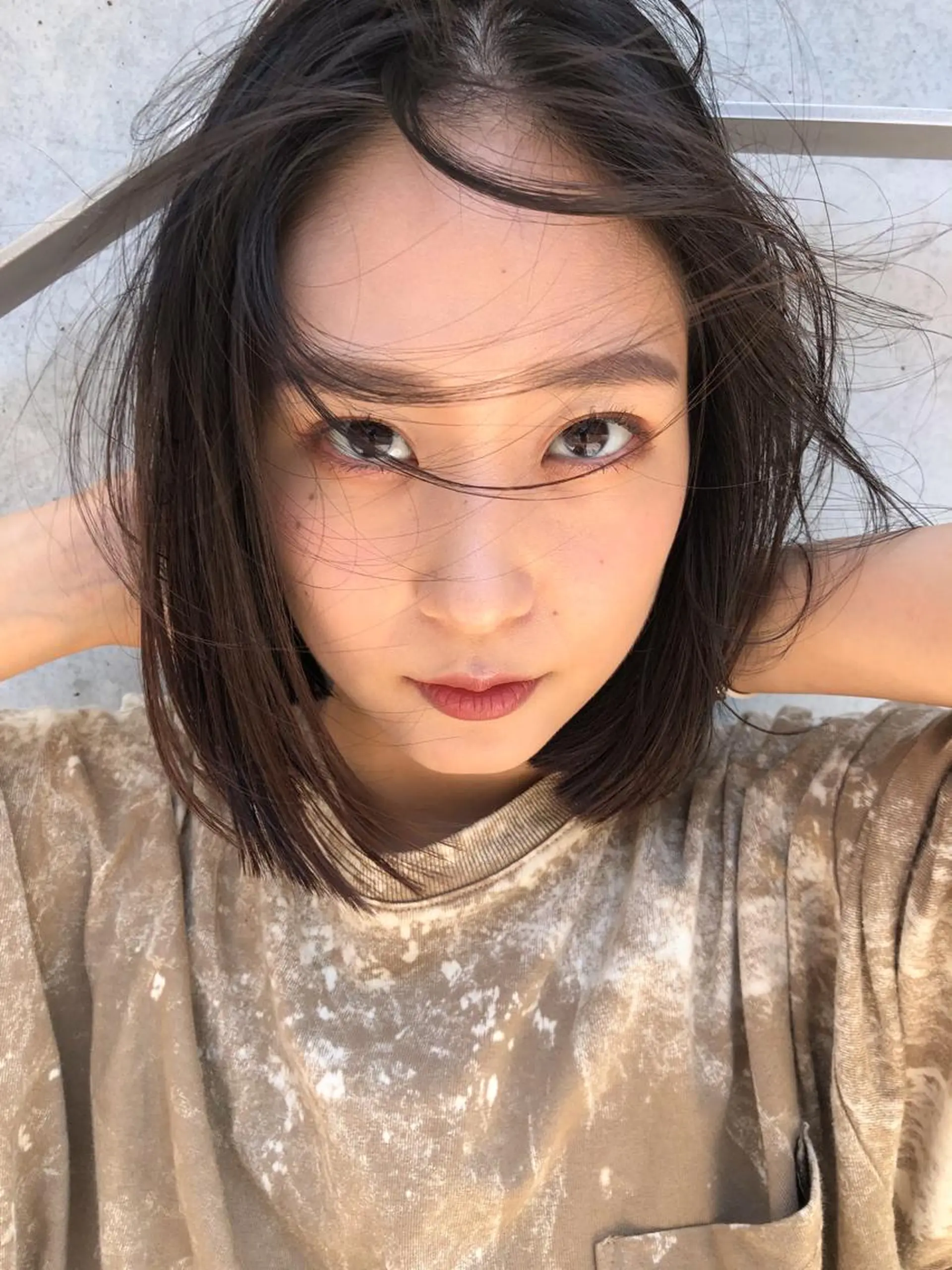 ミディアム カット ヘアカラー トリートメント nessヤマサキ リュウタのヘアスタイル