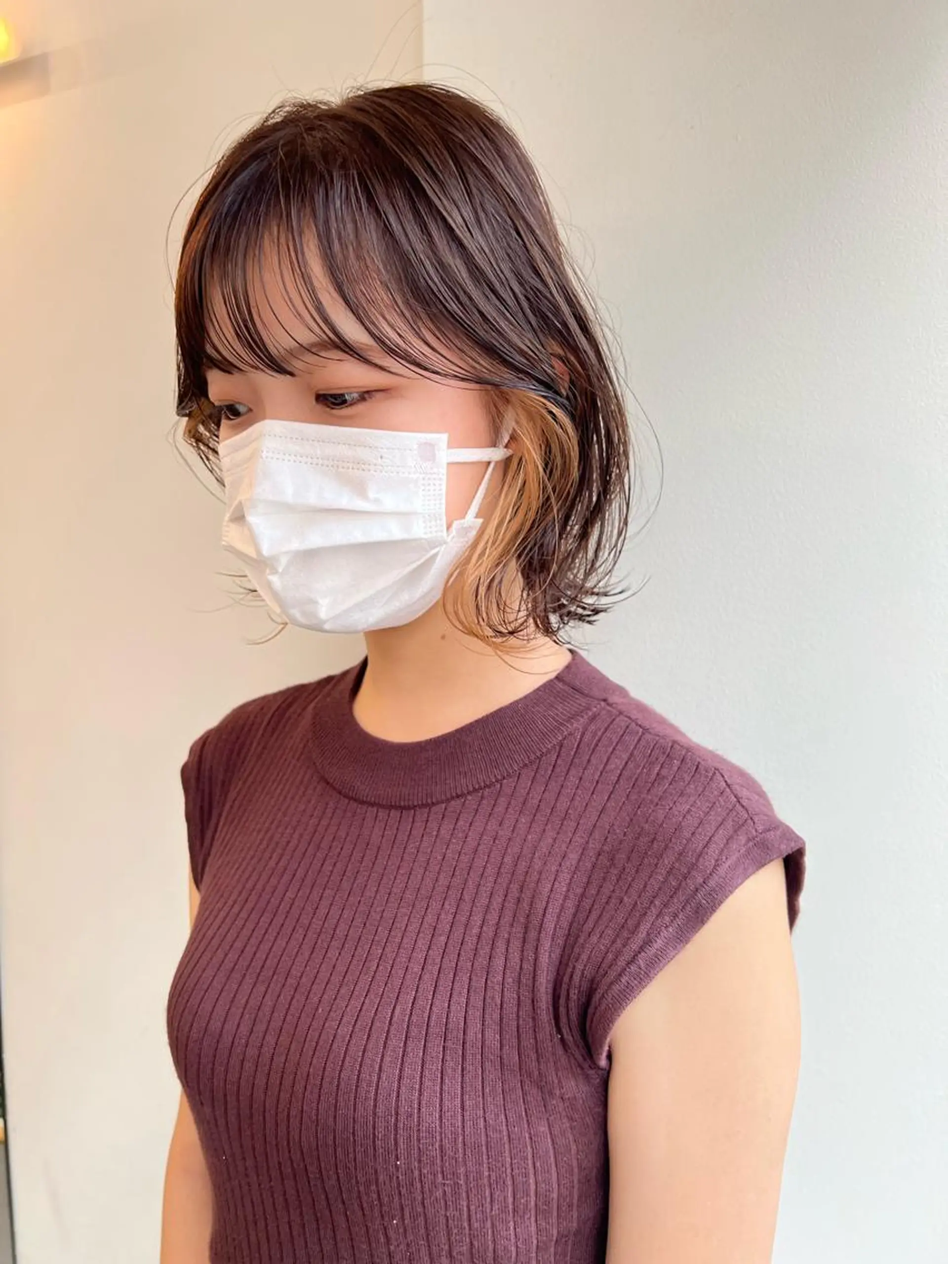 ショート カラー イヤリングカラー レイヤーカット カット ヘアカラー トリートメント デザインカラー/ 火ノ見🪡のヘアスタイル