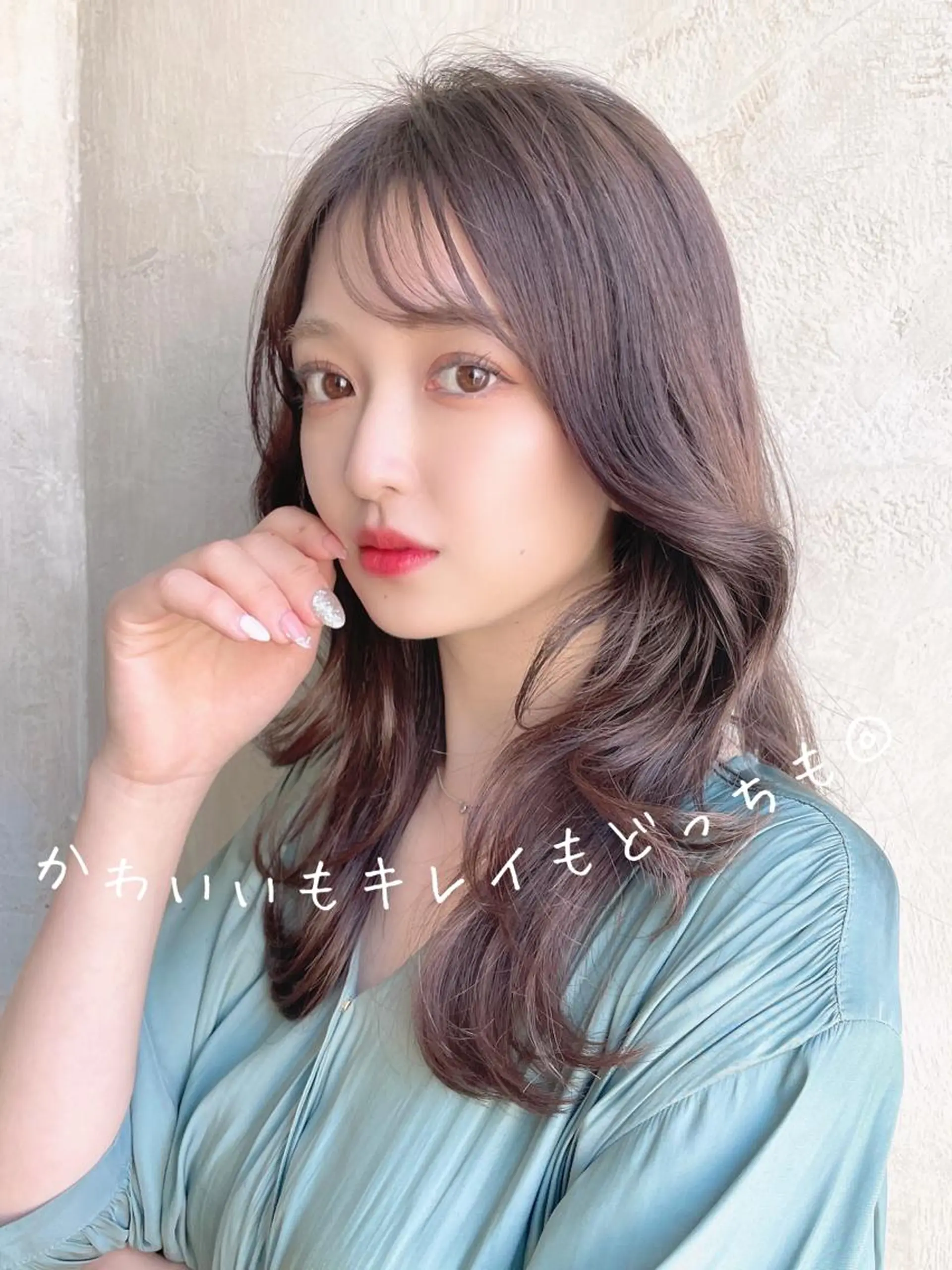 セミロング カラー パーマ ヘアアレンジ 顔周りカット 韓国風ヘア レイヤーカット 似合わせカット 小顔カット カット ヘアカラー トリートメント CHIHIRO🤍 色っぽ韓国ヘアのヘアスタイル