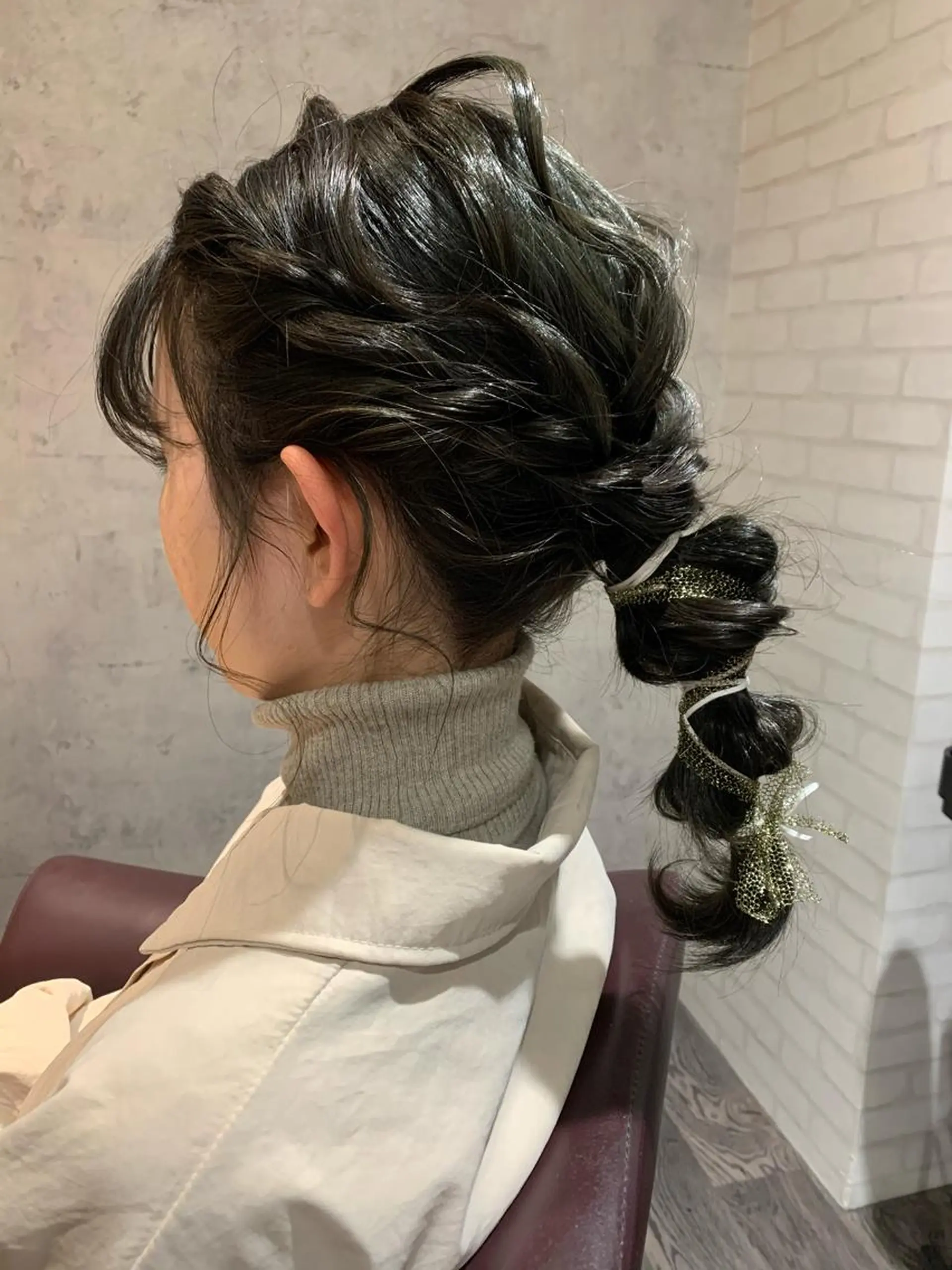 セミロング デート ヘアセット バレイヤージュ KAZUMAのヘアスタイル