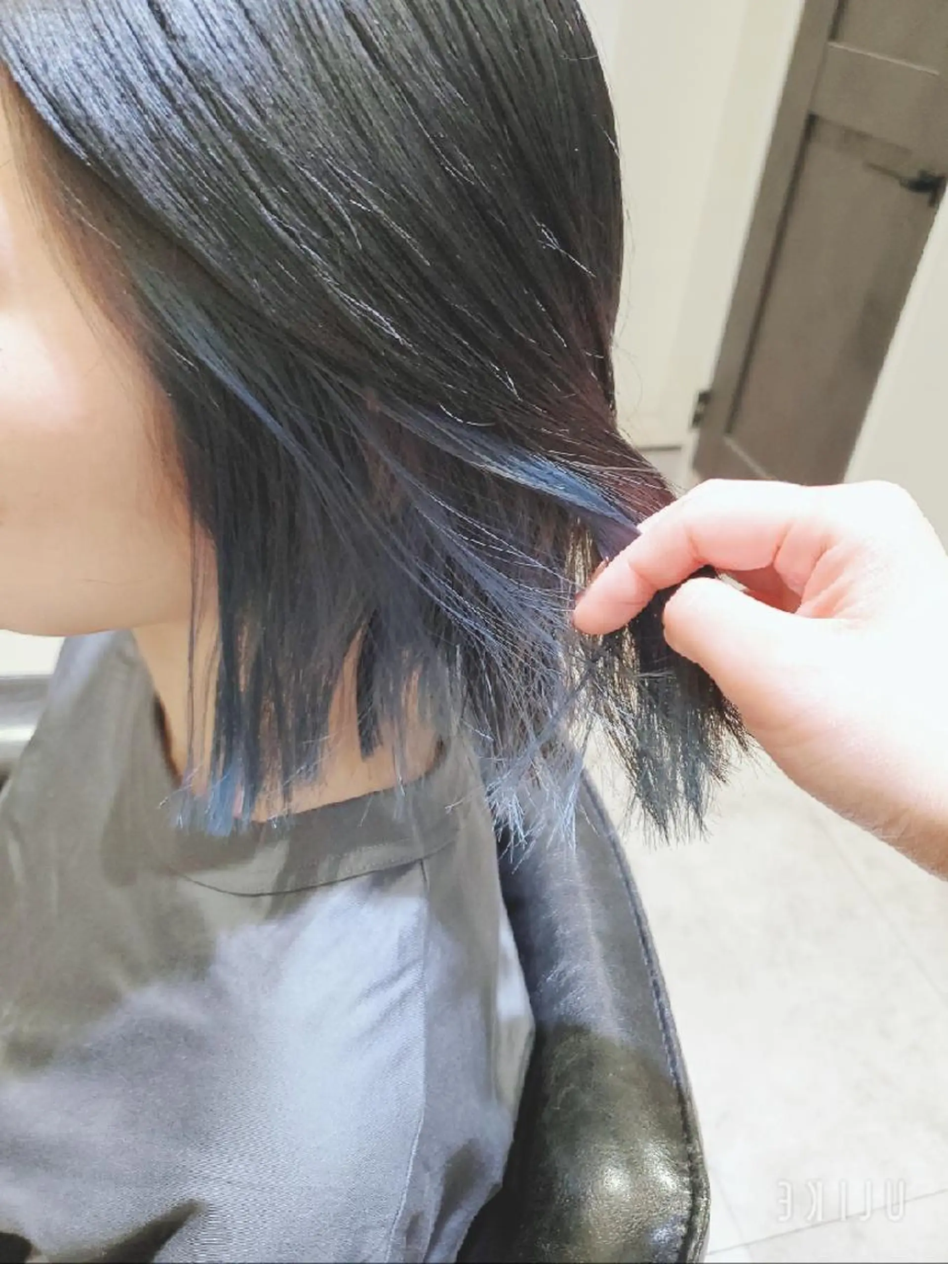 ショート カラー ブルーカラー インナーカラー ボブ 💎カラー特化💎 長嶺文江💎のヘアスタイル