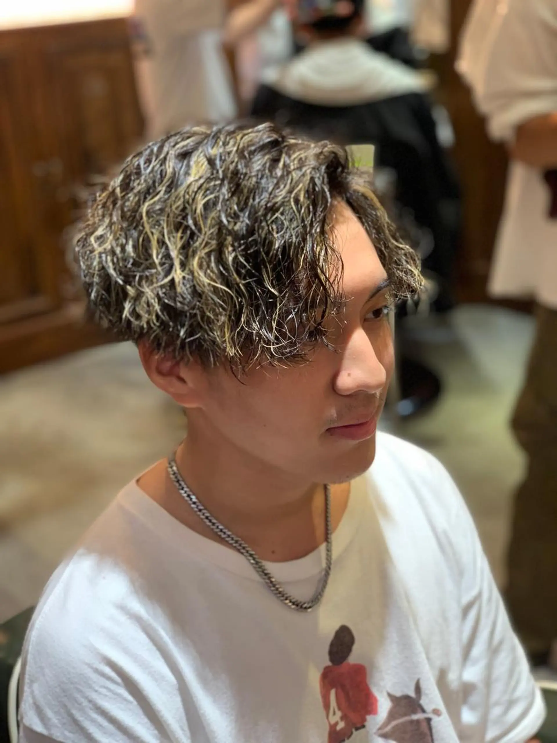 ショート カラー パーマ メンズ BINGO HAIR WORKS 【ビンゴヘアワークス】所属・🎱メンズフェード 特化HYOGA🎱のヘアスタイル