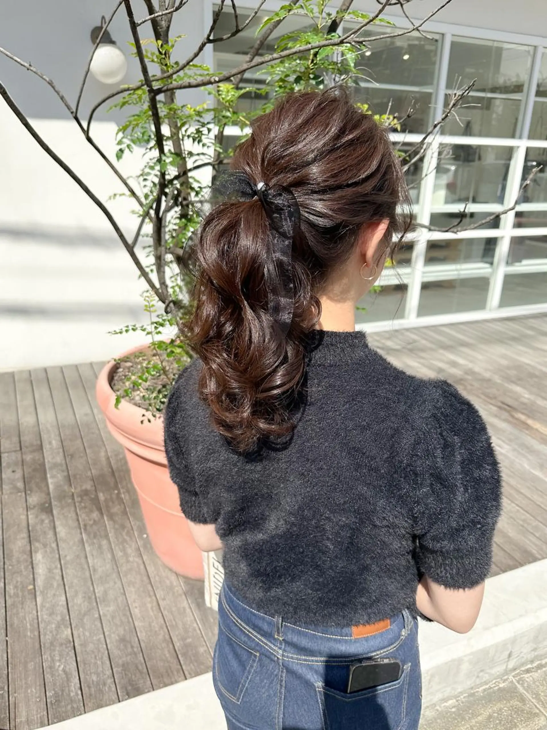 セミロング カラー ヘアアレンジ ポニーテール autre所属・大久保 ひでなりのヘアスタイル