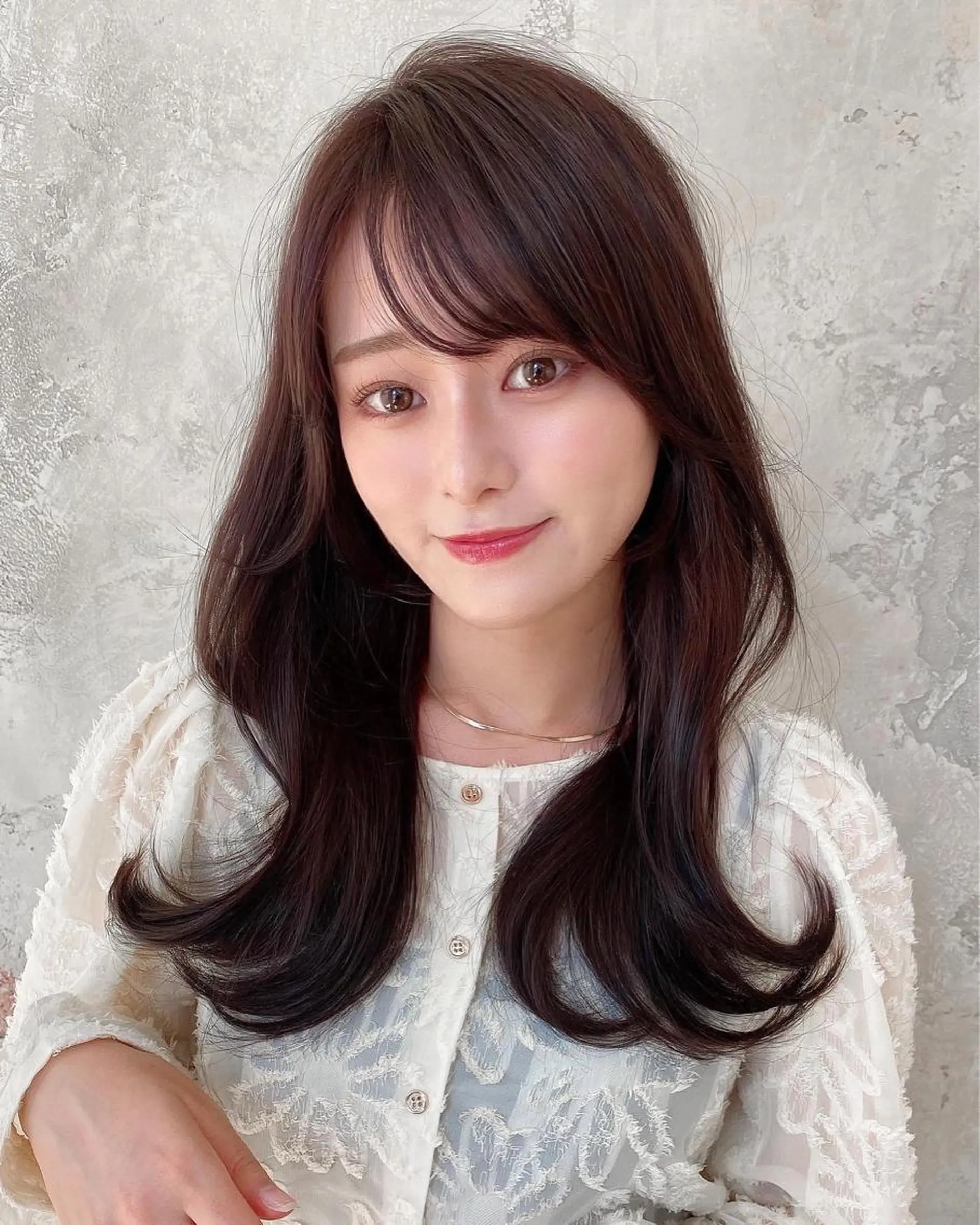 ロング くびれヘア 髪質改善 ロング 縮毛矯正 カット ヘアカラー トリートメント 🧡くびれヘア/前髪 顔周り🧡久原結衣のヘアスタイル