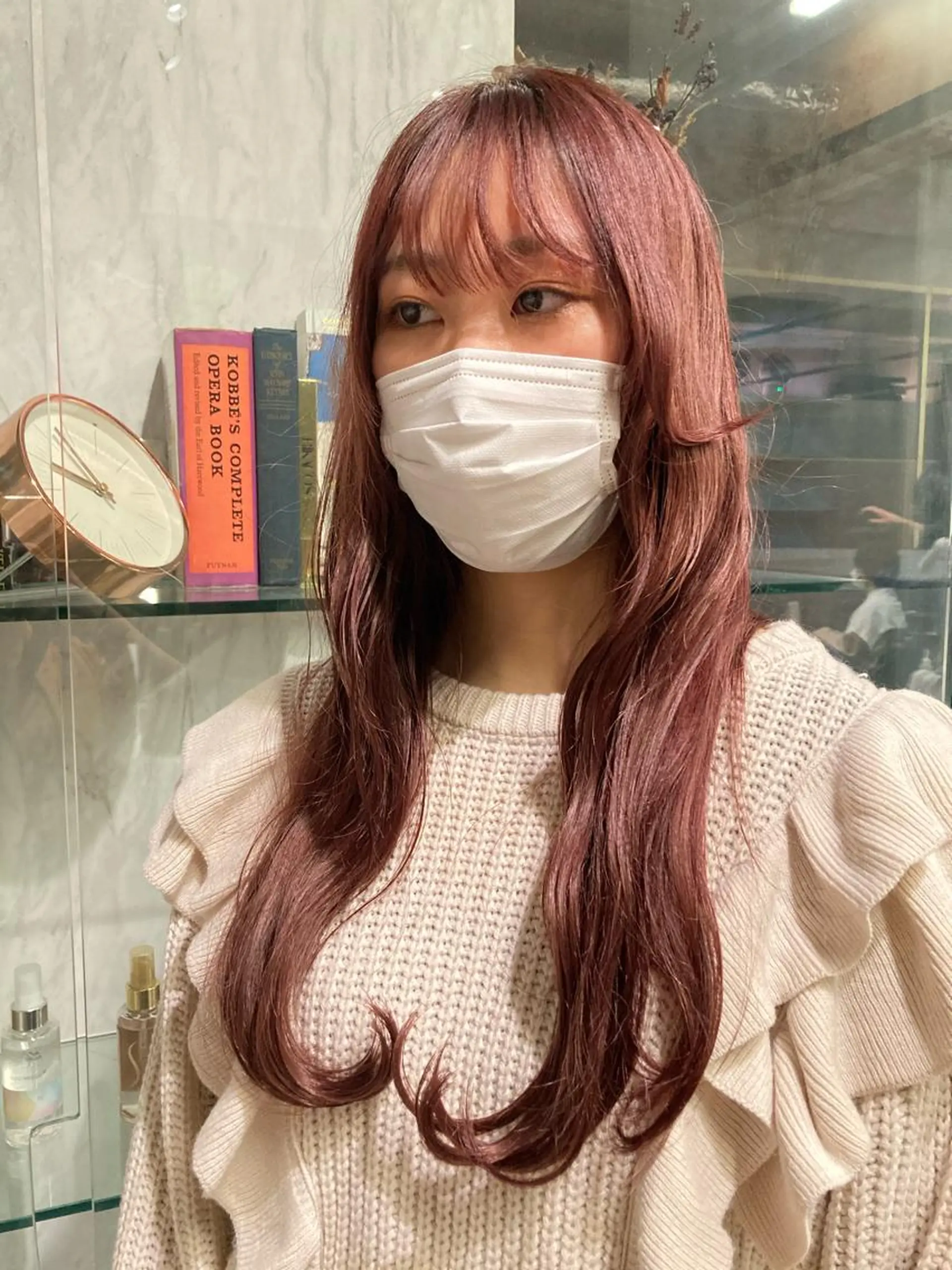 ロング カラー ベージュカラー ブリーチ ブラウンカラー ローズカラー ローズブラウン ROBBY所属・松井美樹/似合わせ ガーリー・韓国のヘアスタイル