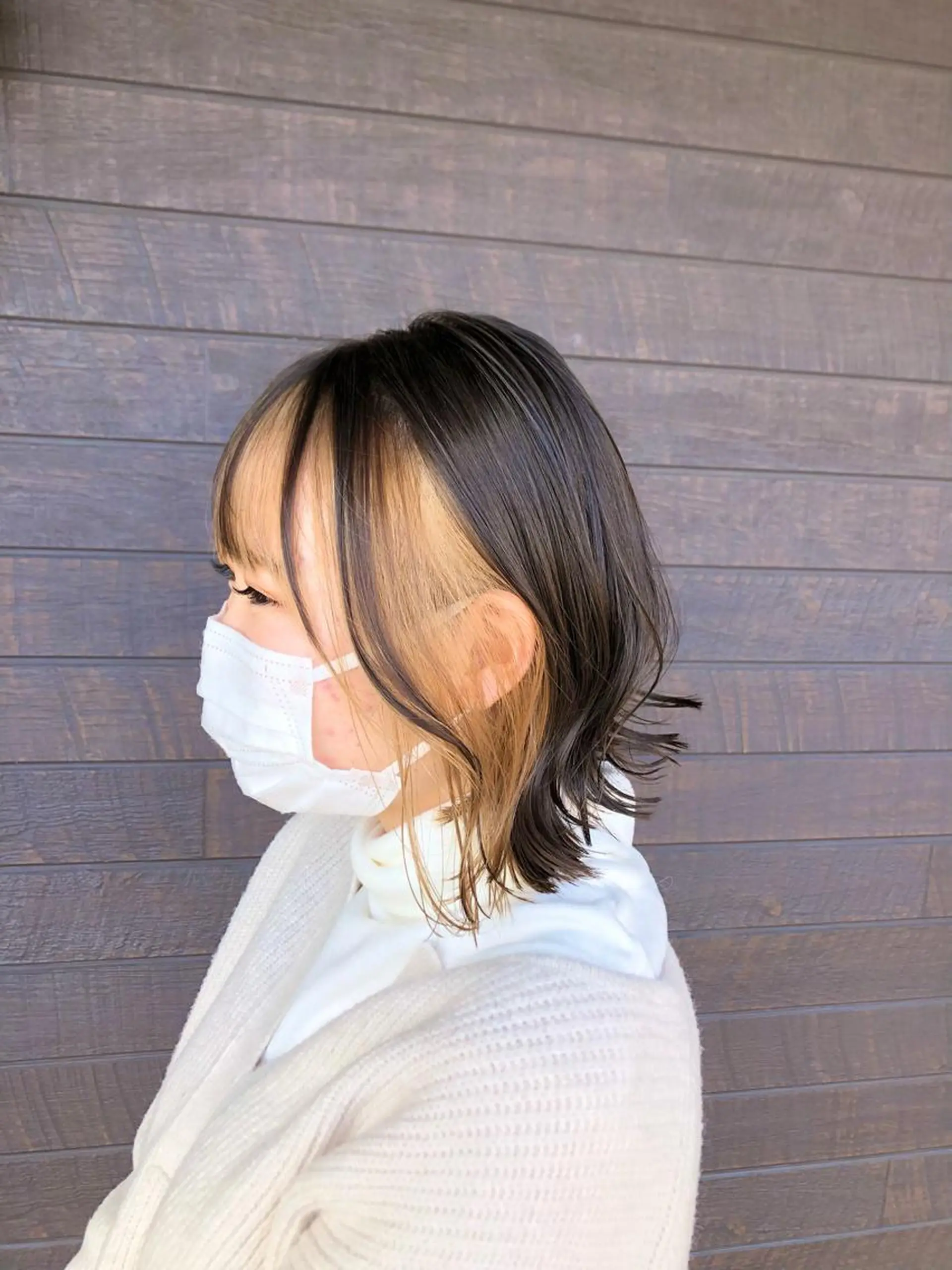 ミディアム 太白区白髪ぼかし/ ボブカット/千葉達人のヘアスタイル