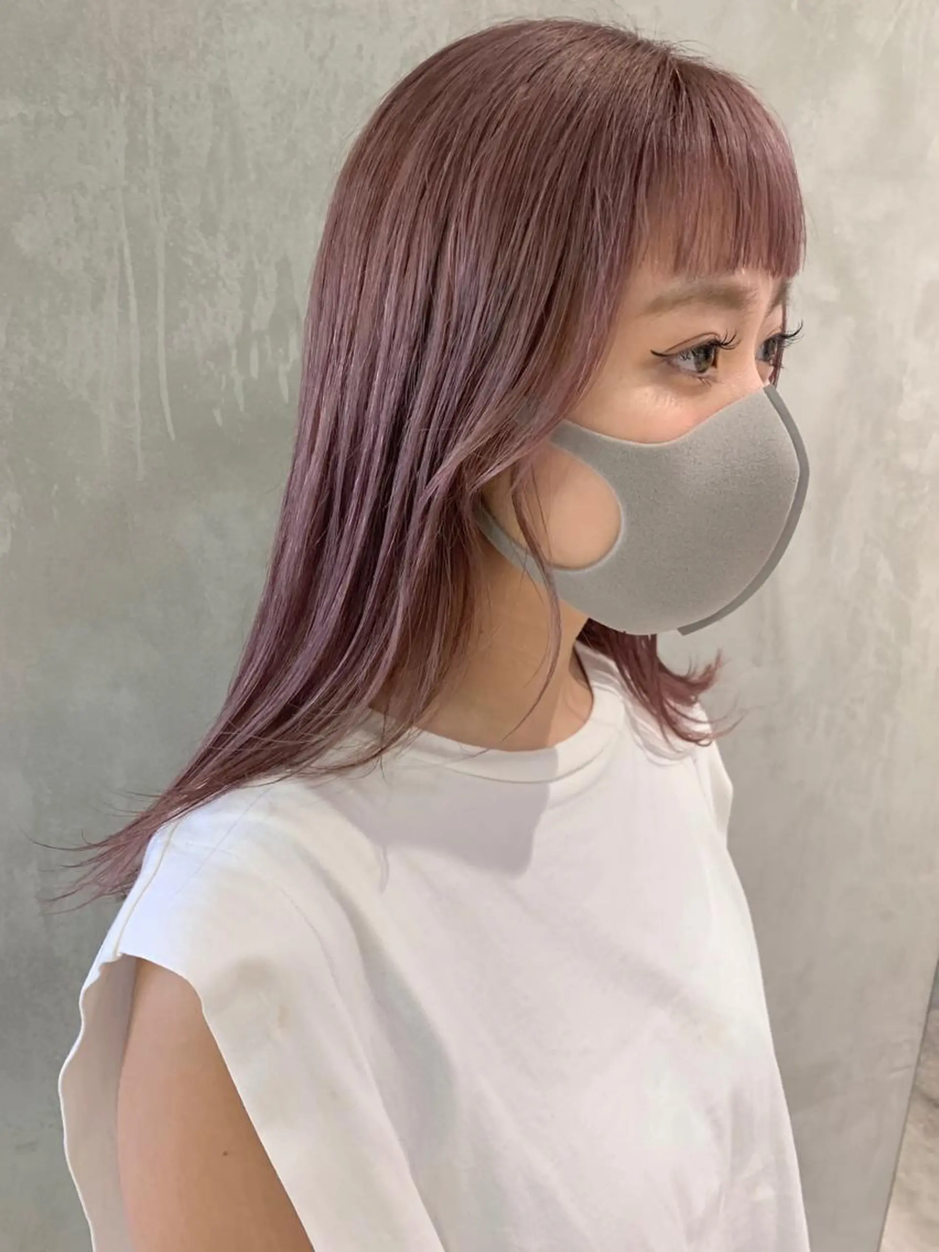 セミロング カラー ヘアアレンジ ブリーチ グレージュ ピンクカラー ヘアカラー 艶ハイトーン/ヘア アレンジAYAKAのヘアスタイル