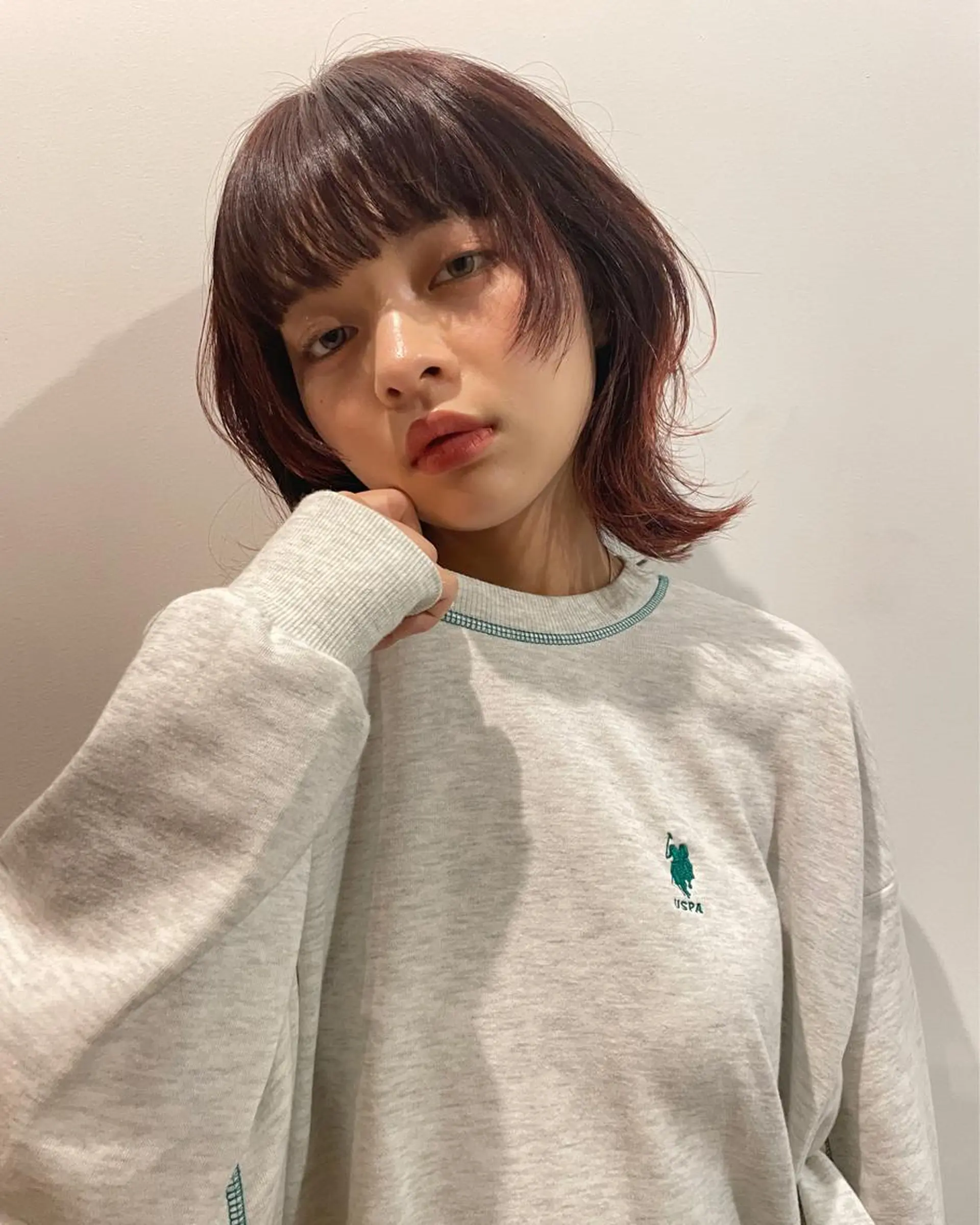 ミディアム カラー silo所属・silo MOKA 顔周りカット🦦のヘアスタイル